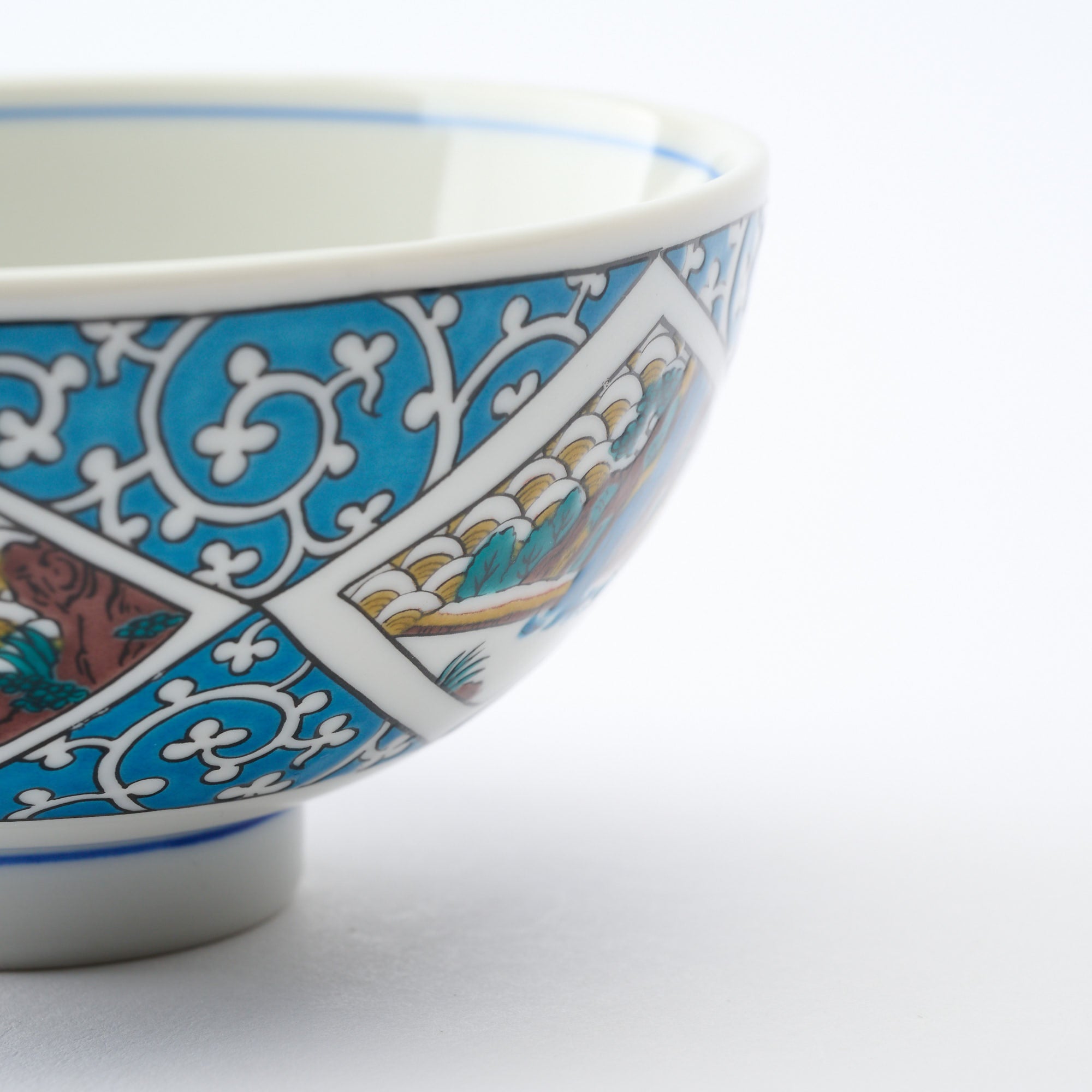 Arabesque and Sansui Japanese Rice Bowl - JAPAN KUTANI SHOP