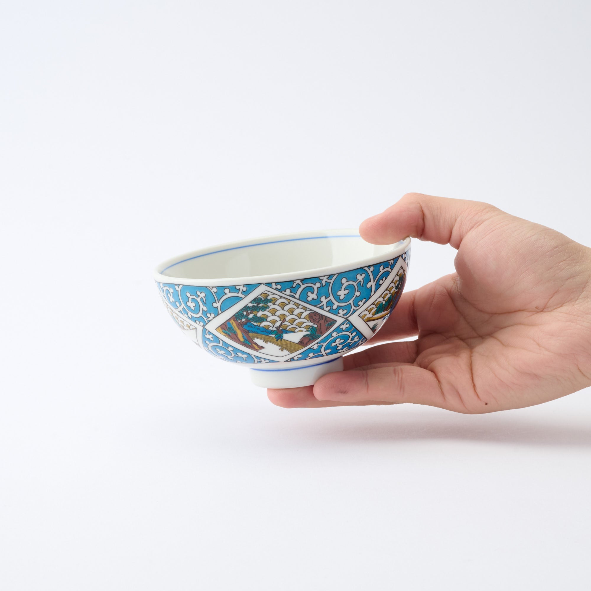 Arabesque and Sansui Japanese Rice Bowl - JAPAN KUTANI SHOP