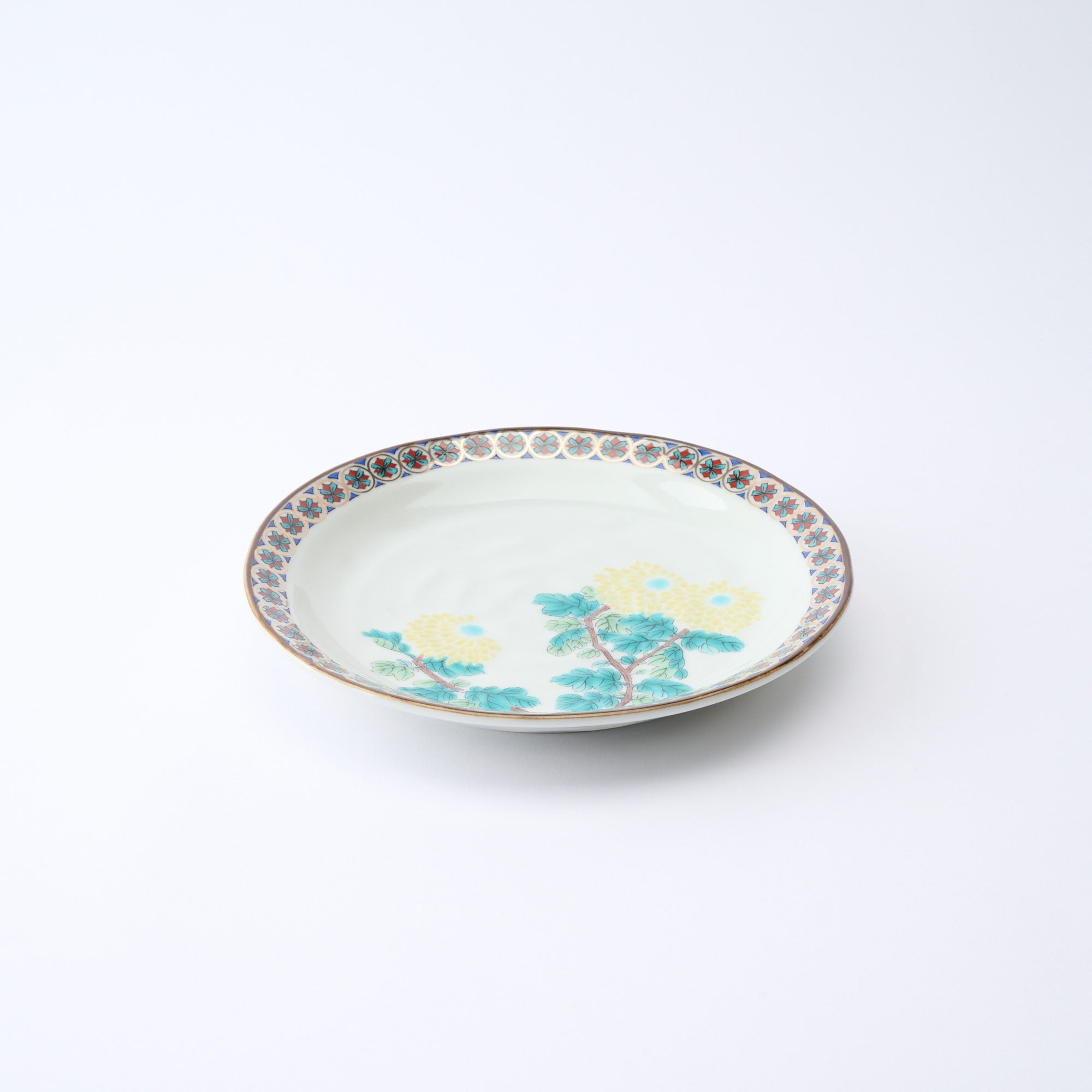 Five Flowers Patterned Rim Side Plate Set - JAPAN KUTANI SHOP