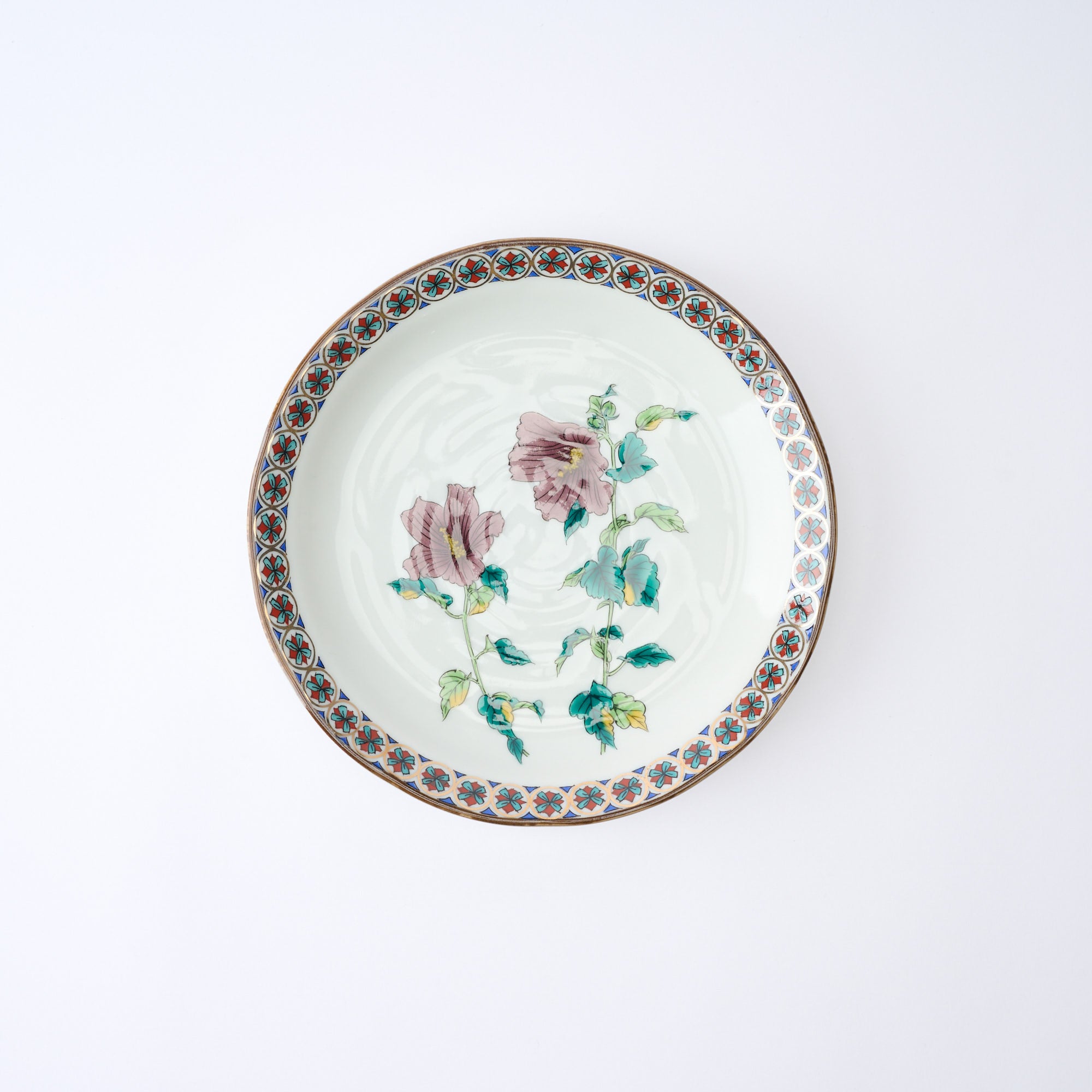Five Flowers Patterned Rim Side Plate Set - JAPAN KUTANI SHOP