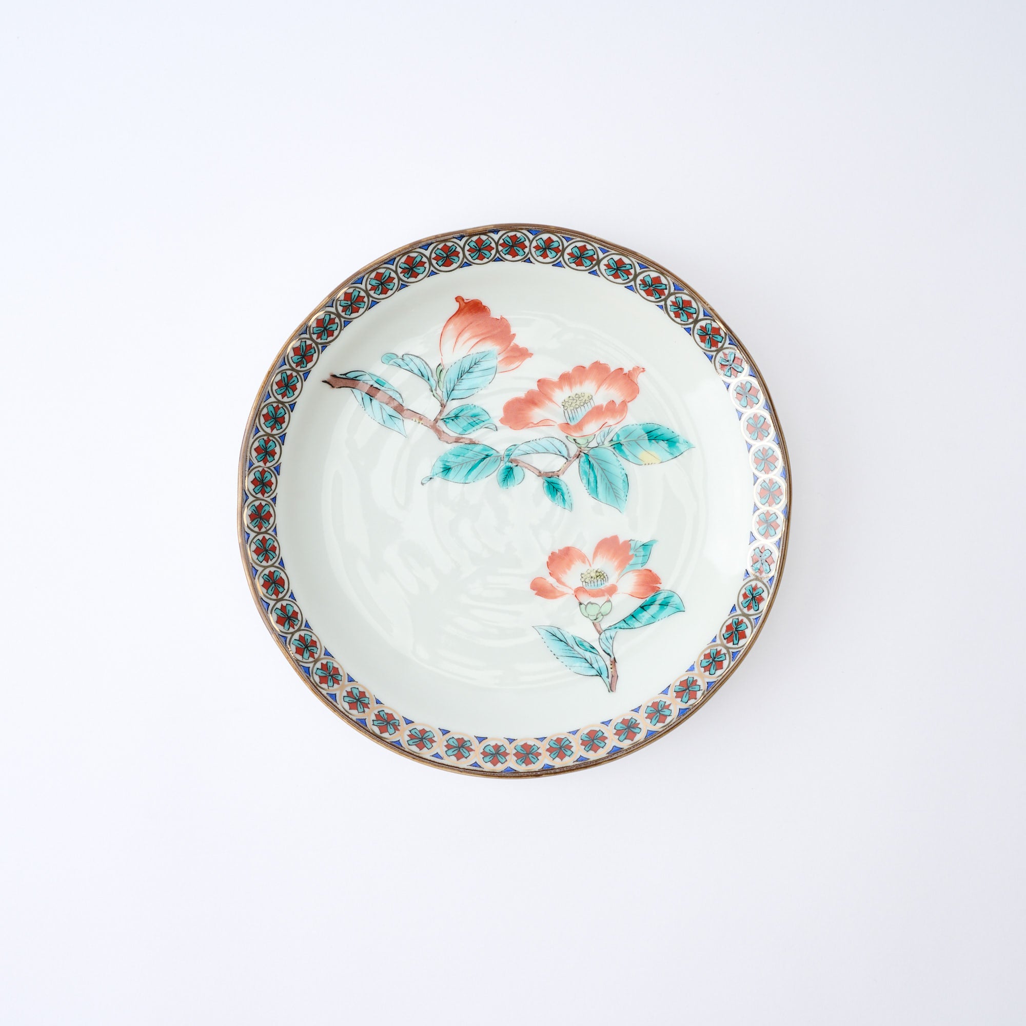 Five Flowers Patterned Rim Side Plate Set - JAPAN KUTANI SHOP
