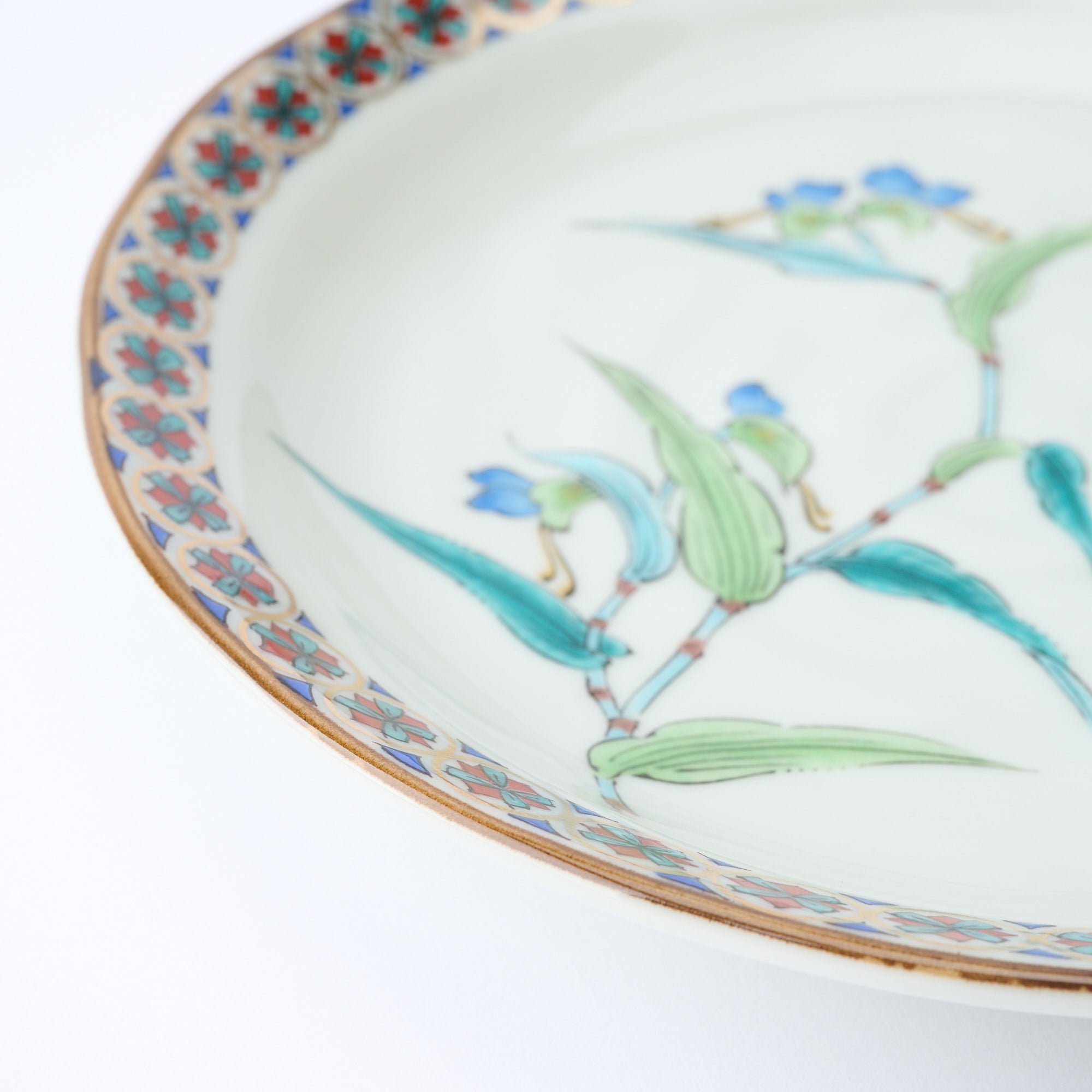 Five Flowers Patterned Rim Side Plate Set - JAPAN KUTANI SHOP