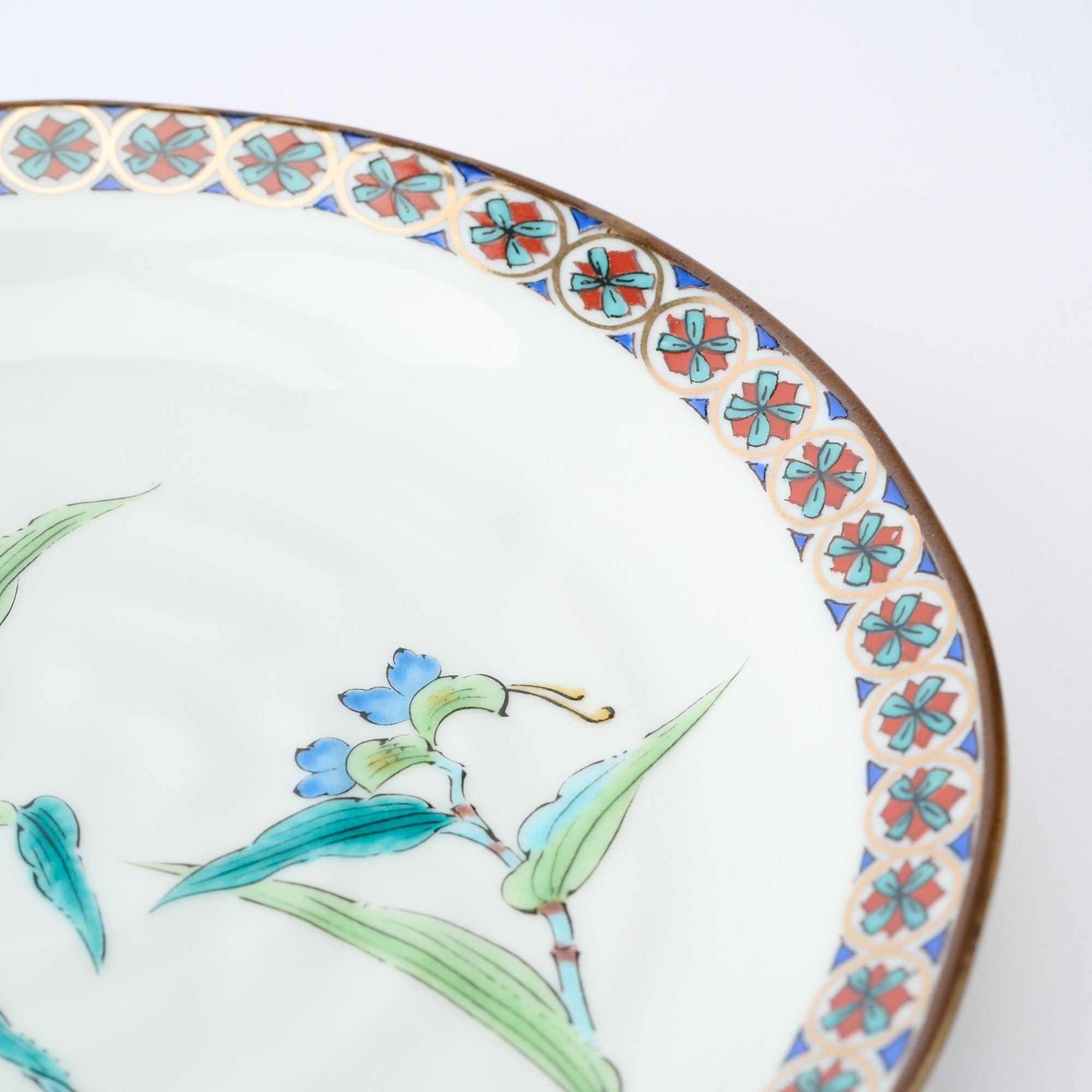 Five Flowers Patterned Rim Side Plate Set - JAPAN KUTANI SHOP