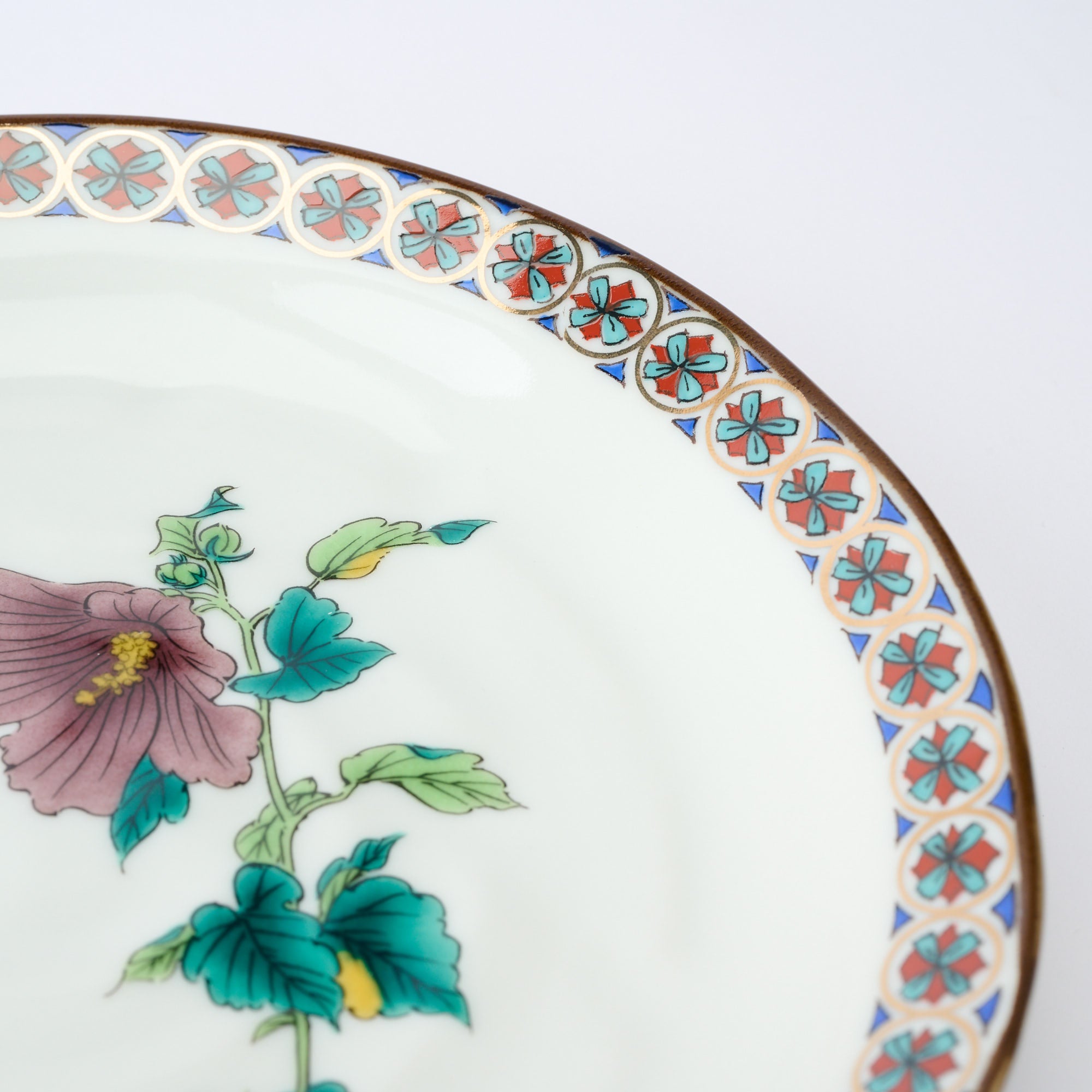 Five Flowers Patterned Rim Side Plate Set - JAPAN KUTANI SHOP