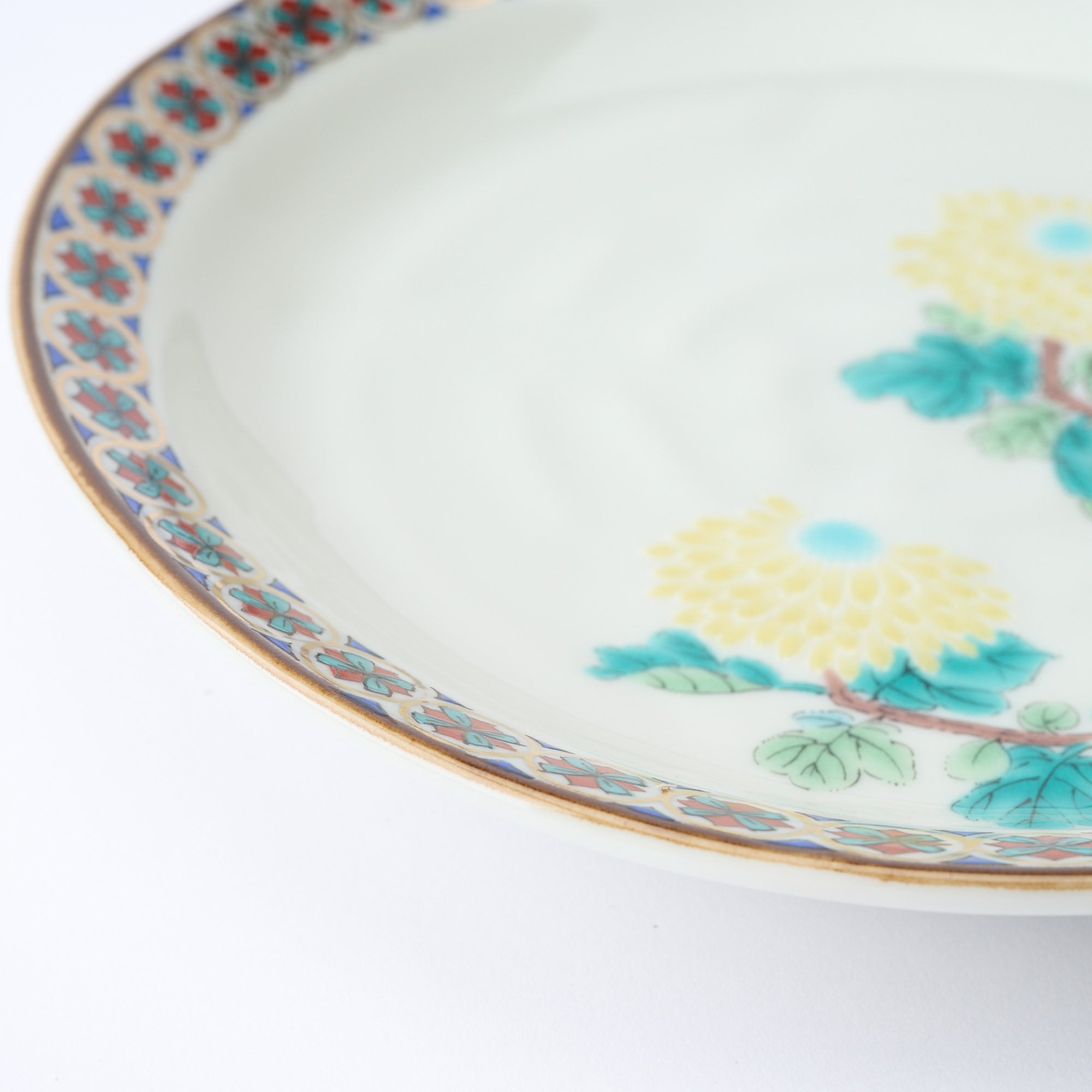 Five Flowers Patterned Rim Side Plate Set - JAPAN KUTANI SHOP