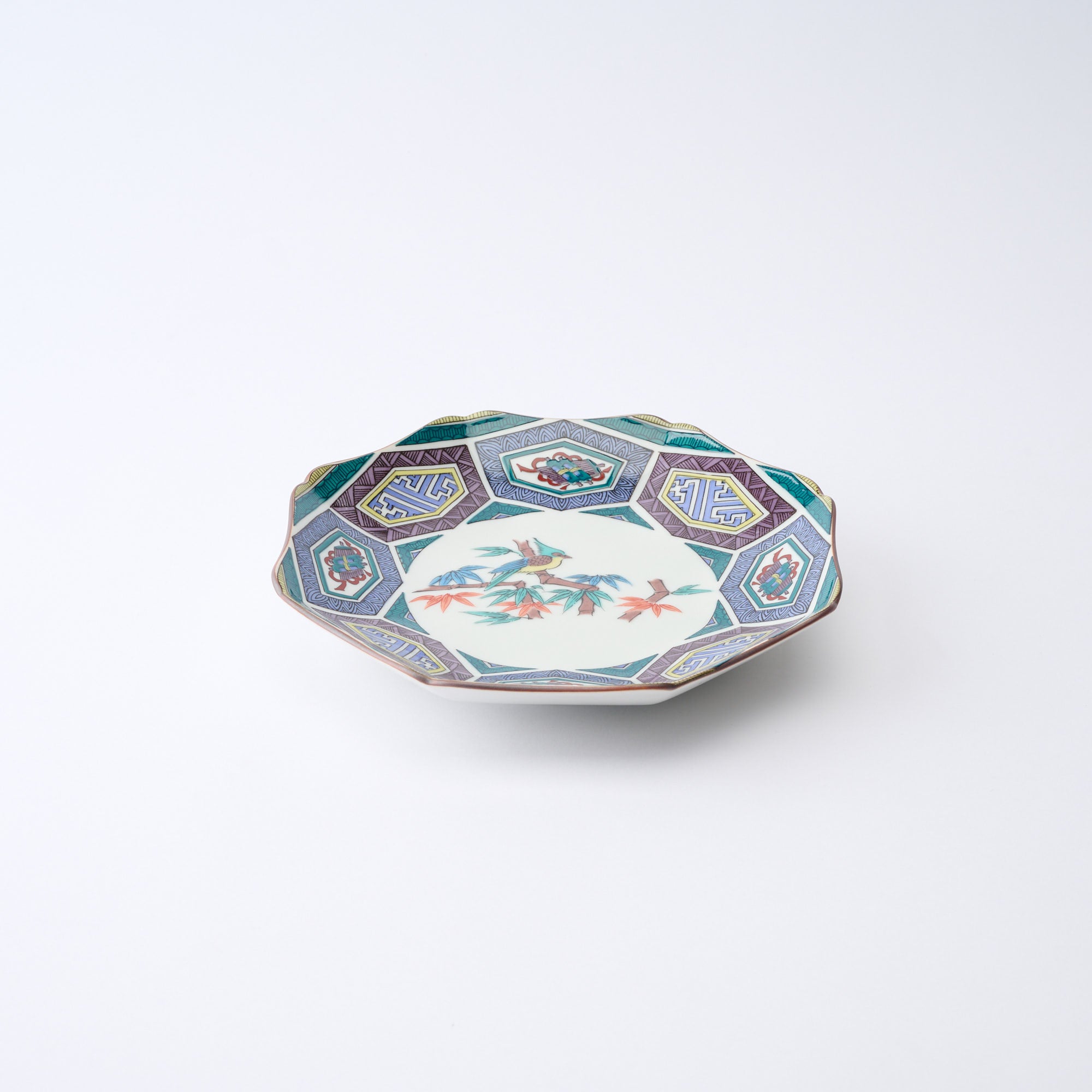 Auspicious Birds and Flowers Side Plate Set - JAPAN KUTANI SHOP