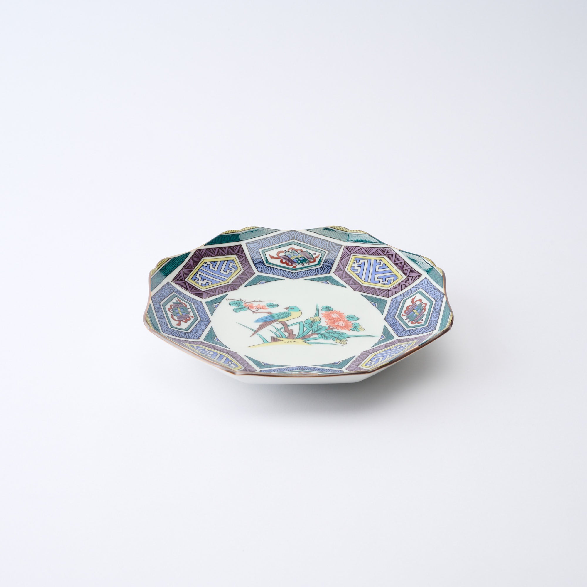 Auspicious Birds and Flowers Side Plate Set - JAPAN KUTANI SHOP
