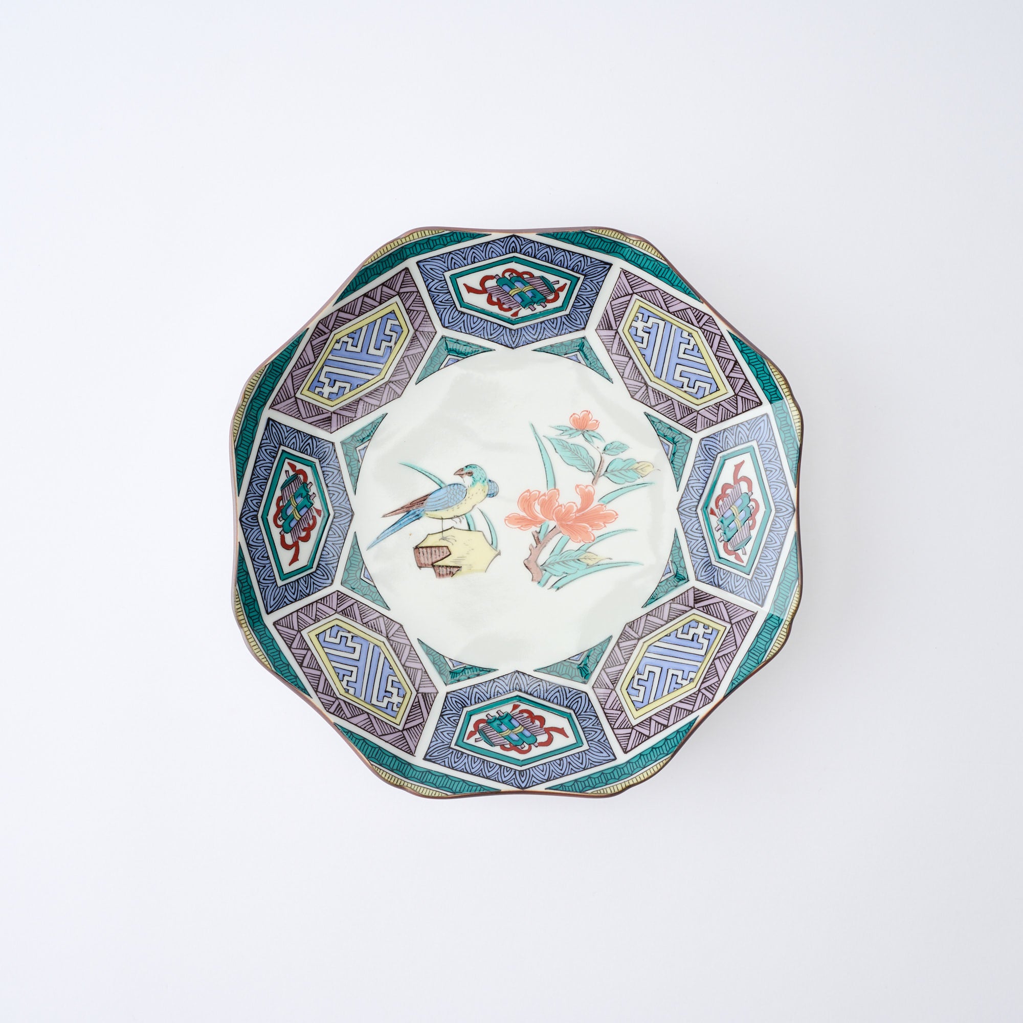Auspicious Birds and Flowers Side Plate Set - JAPAN KUTANI SHOP