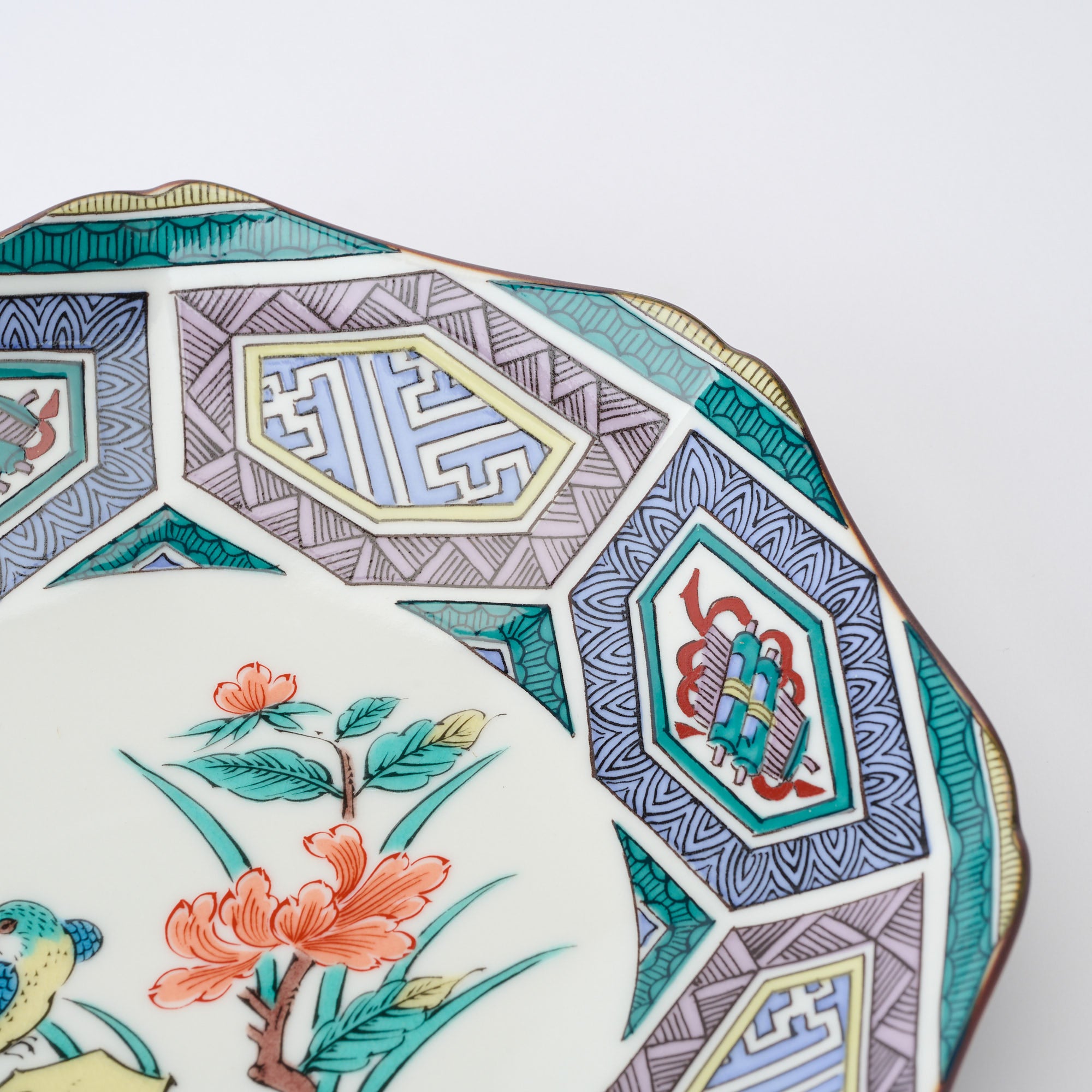 Auspicious Birds and Flowers Side Plate Set - JAPAN KUTANI SHOP