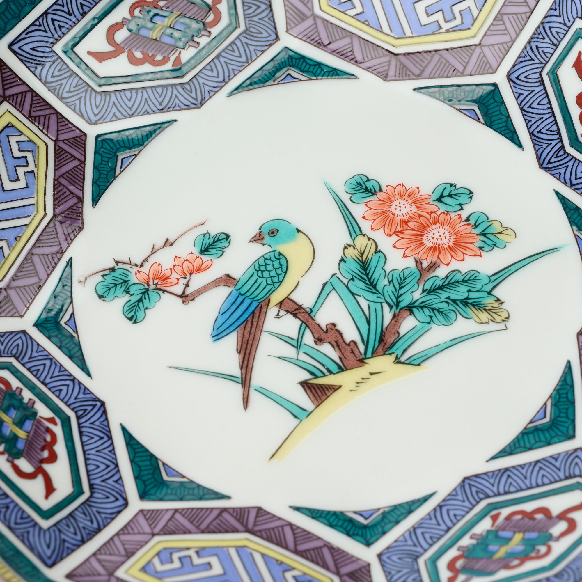 Auspicious Birds and Flowers Side Plate Set - JAPAN KUTANI SHOP