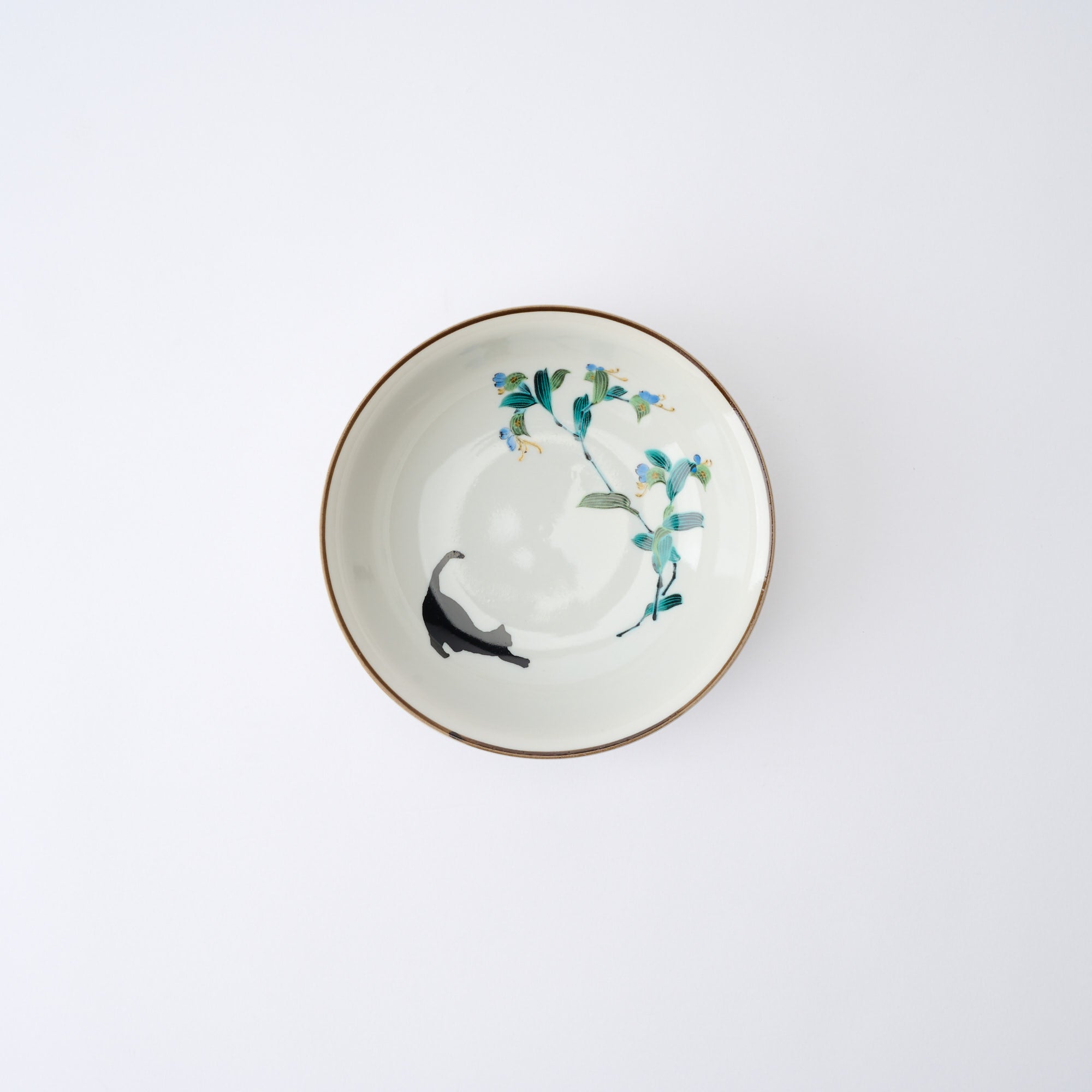 Seasonal Blossoms with Cat Medium Bowl Set - JAPAN KUTANI SHOP