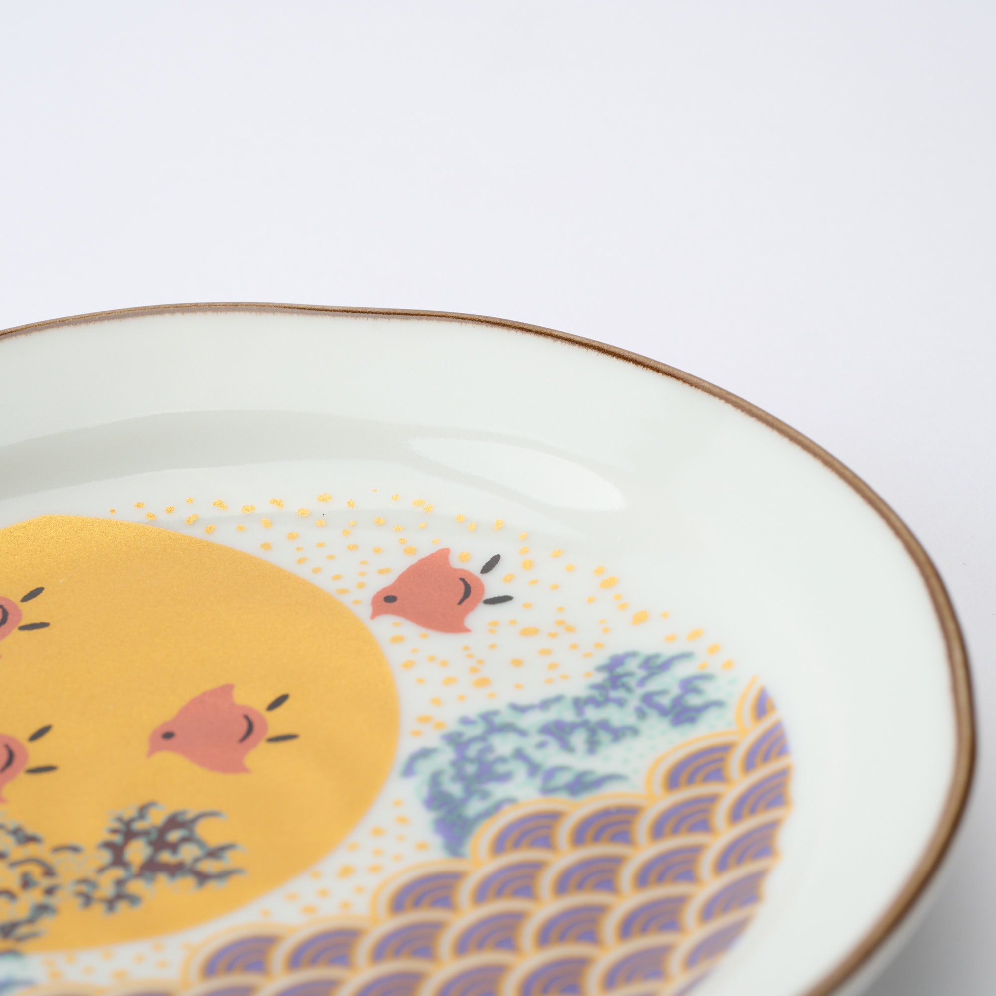 Waves and Birds Side Plate Set - JAPAN KUTANI SHOP