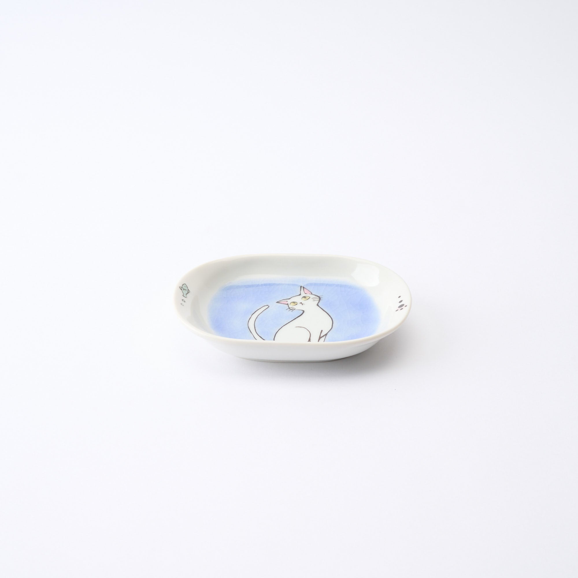 White Cat Pastel Side Plate Set - JAPAN KUTANI SHOP