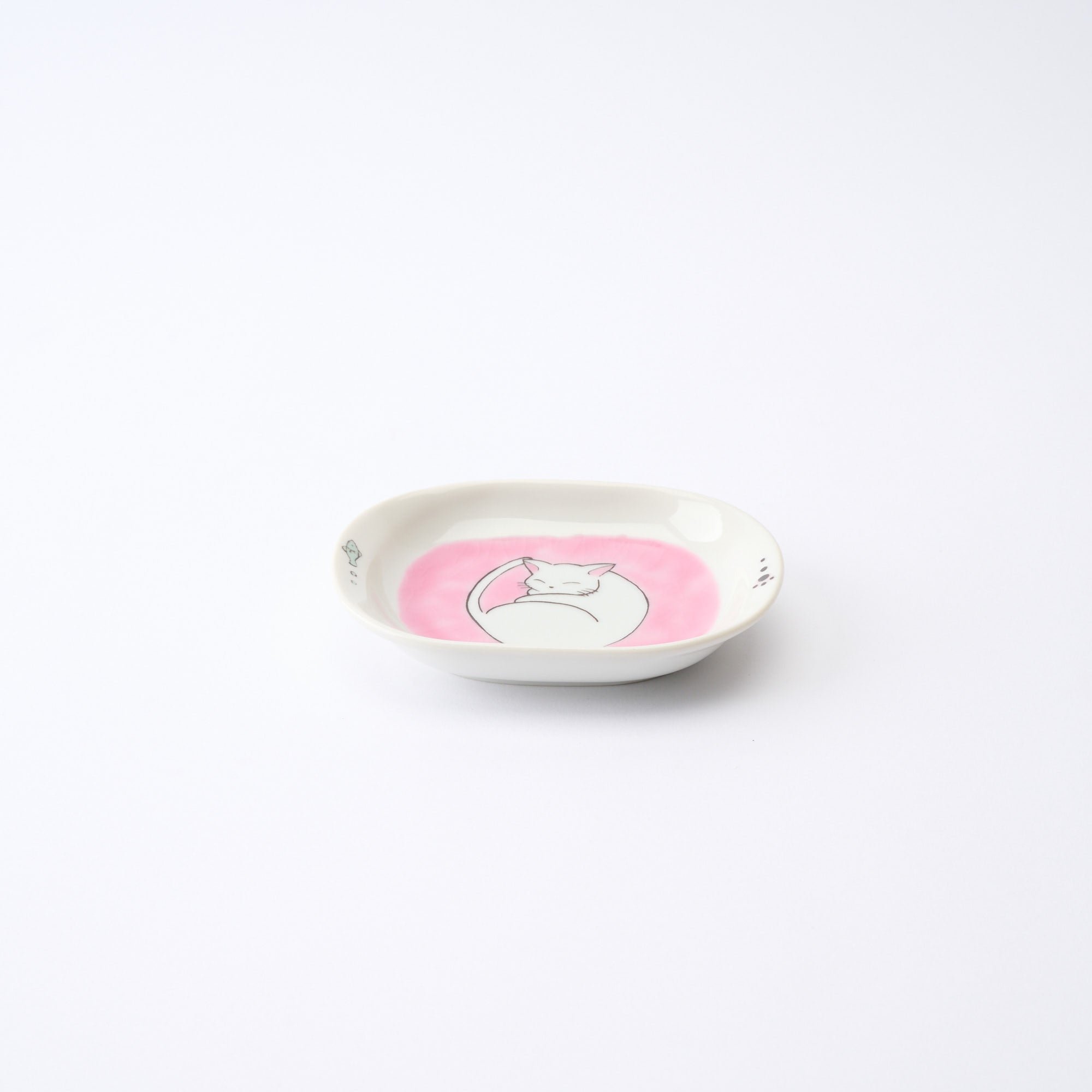 White Cat Pastel Side Plate Set - JAPAN KUTANI SHOP