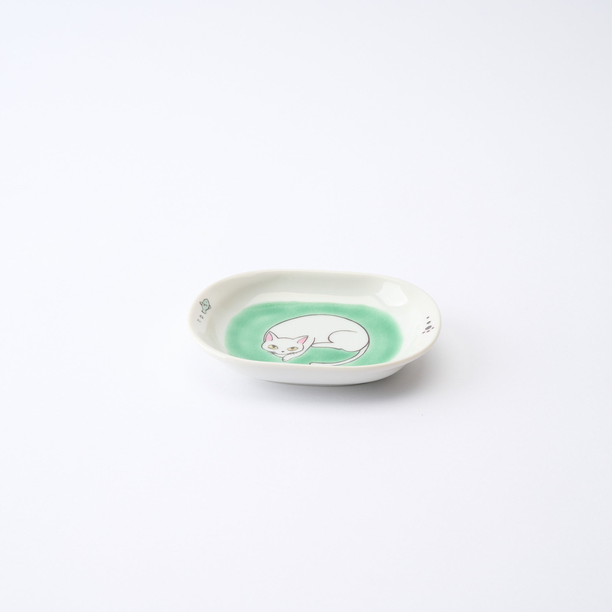 White Cat Pastel Side Plate Set - JAPAN KUTANI SHOP