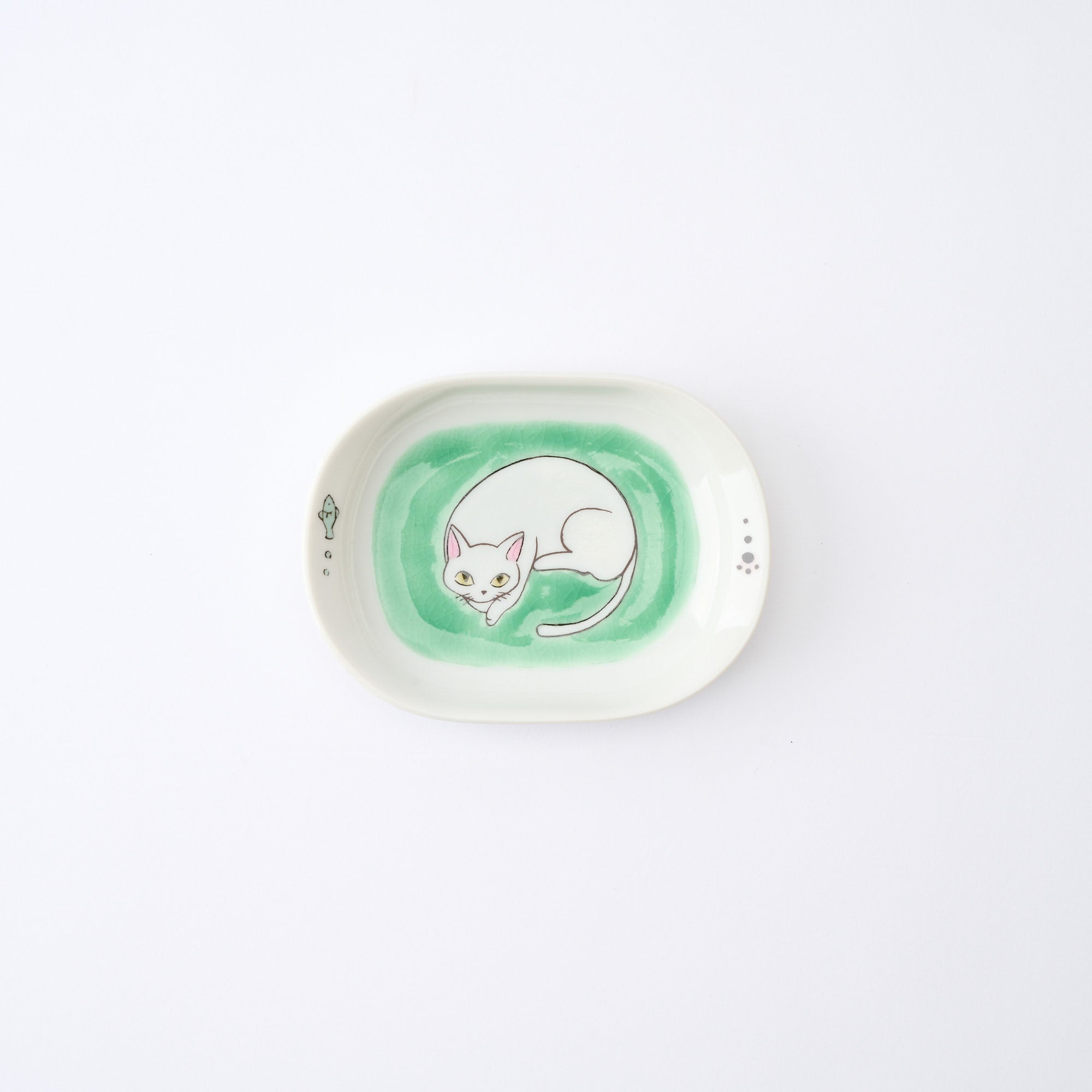 White Cat Pastel Side Plate Set - JAPAN KUTANI SHOP