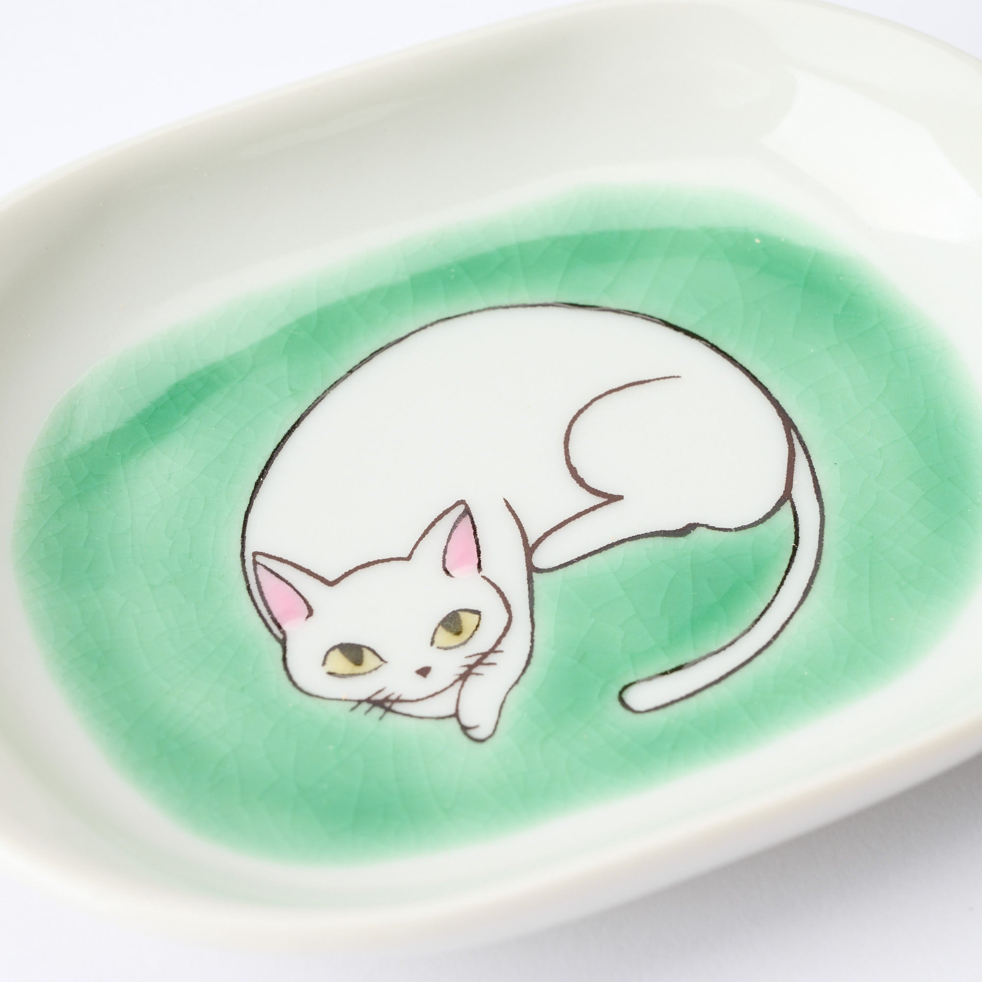 White Cat Pastel Side Plate Set - JAPAN KUTANI SHOP