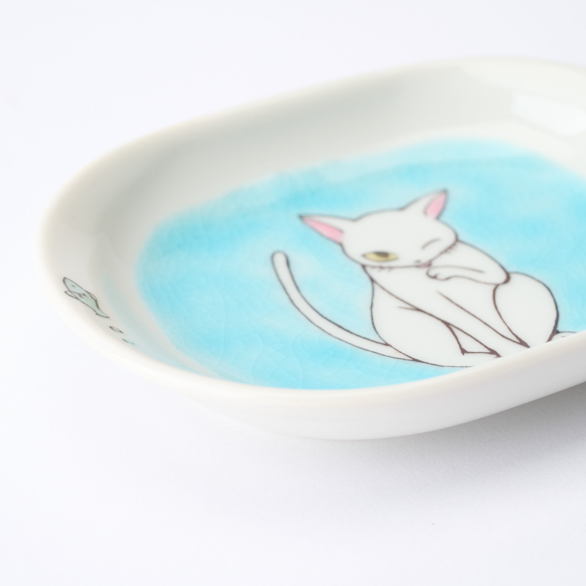 White Cat Pastel Side Plate Set - JAPAN KUTANI SHOP