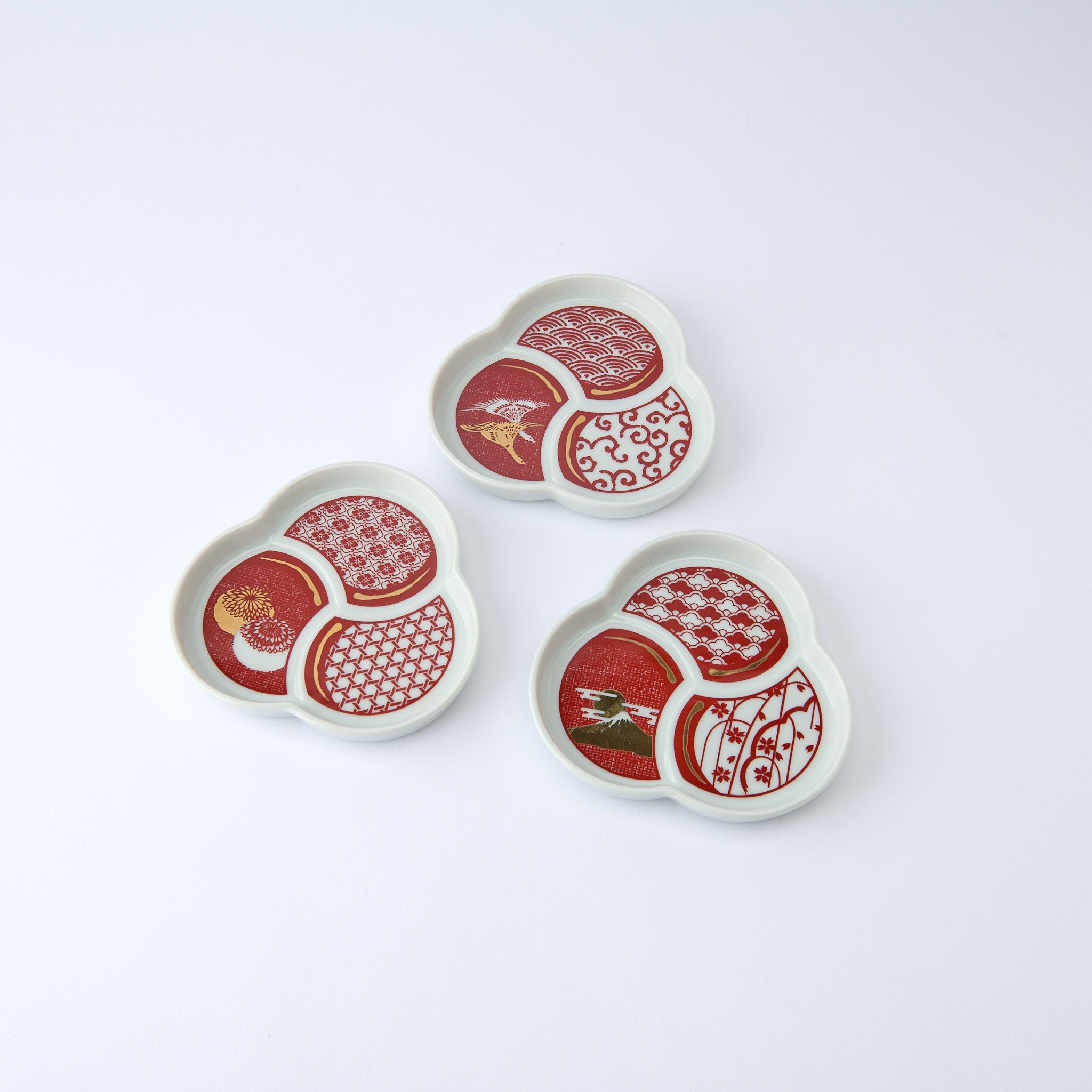 Auspicious Tomoe SIde Plate Set - JAPAN KUTANI SHOP