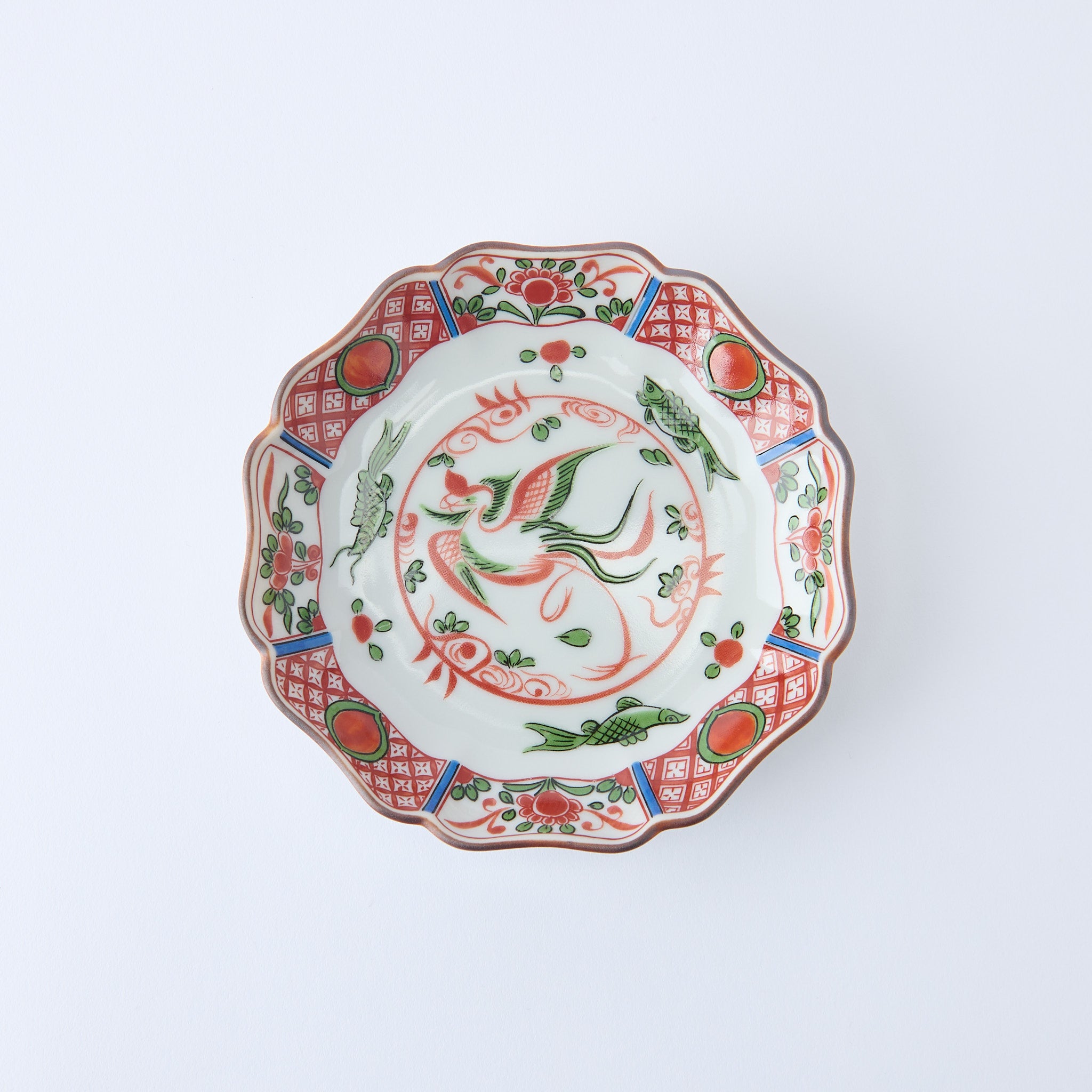 Akae Phoenix Side Plate Set - JAPAN KUTANI SHOP