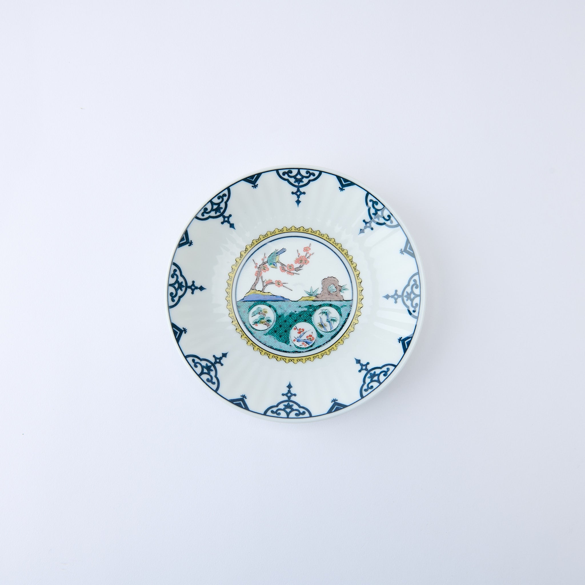 Ko-Kutani Flower and Bird Side Plate Set - JAPAN KUTANI SHOP