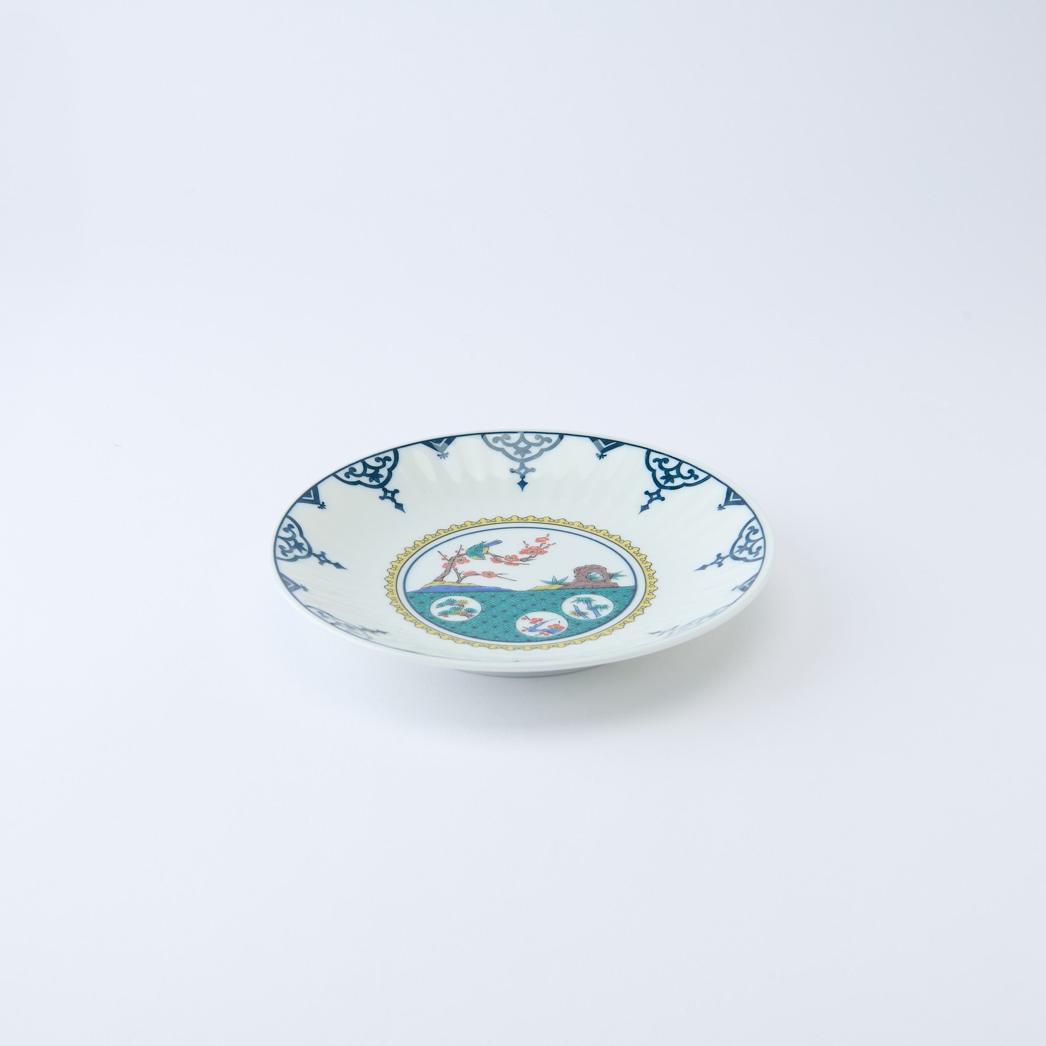 Ko-Kutani Flower and Bird Side Plate Set - JAPAN KUTANI SHOP
