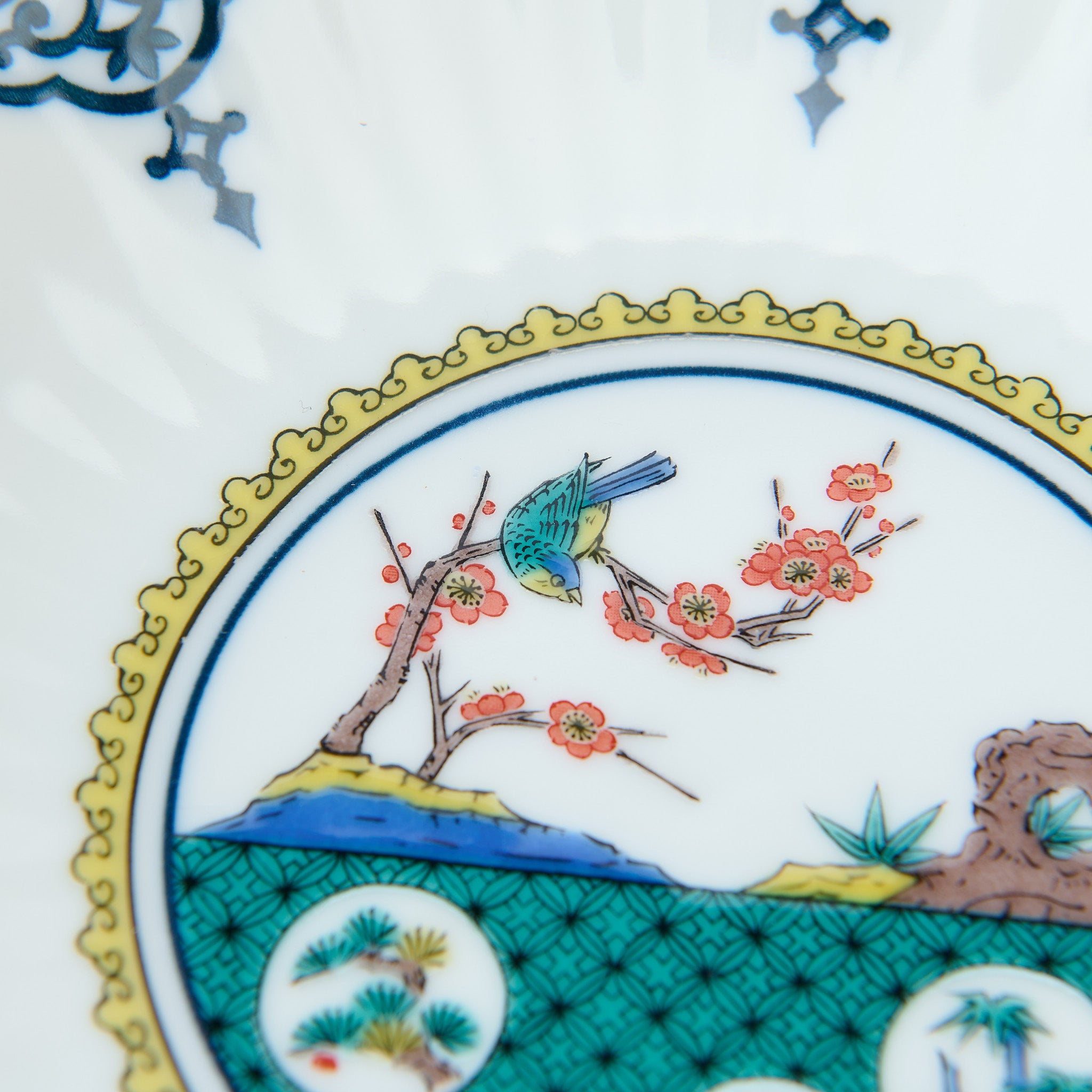Ko-Kutani Flower and Bird Side Plate Set - JAPAN KUTANI SHOP