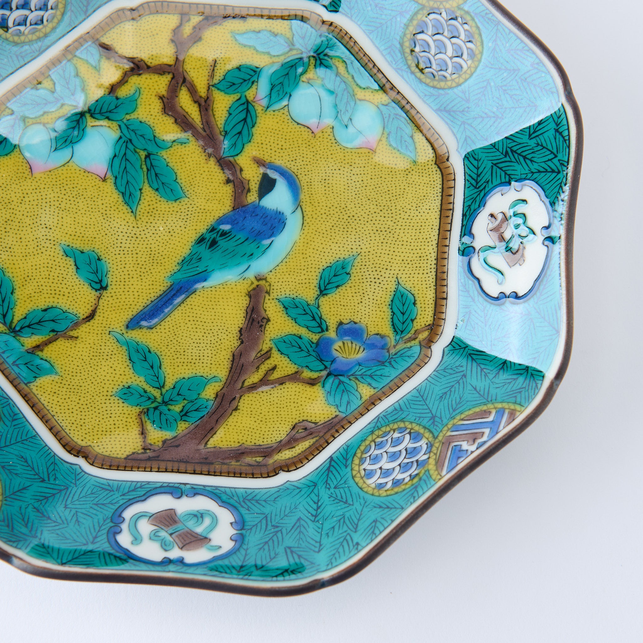 Yoshidaya Peach Blossom and Bird Side Plate Set - JAPAN KUTANI SHOP