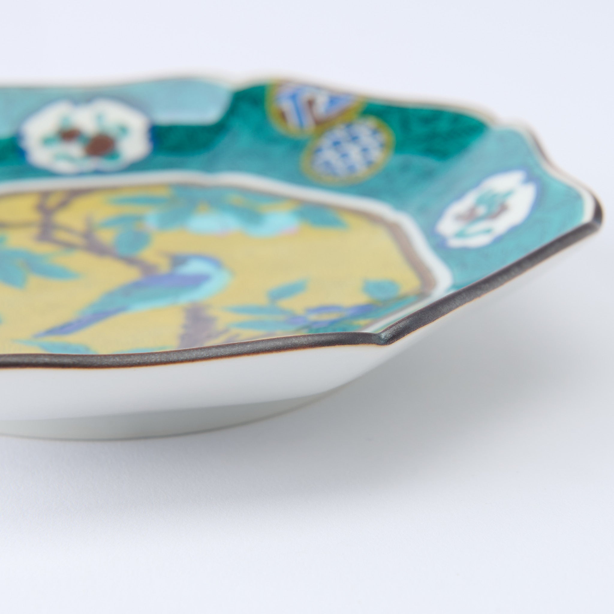 Yoshidaya Peach Blossom and Bird Side Plate Set - JAPAN KUTANI SHOP
