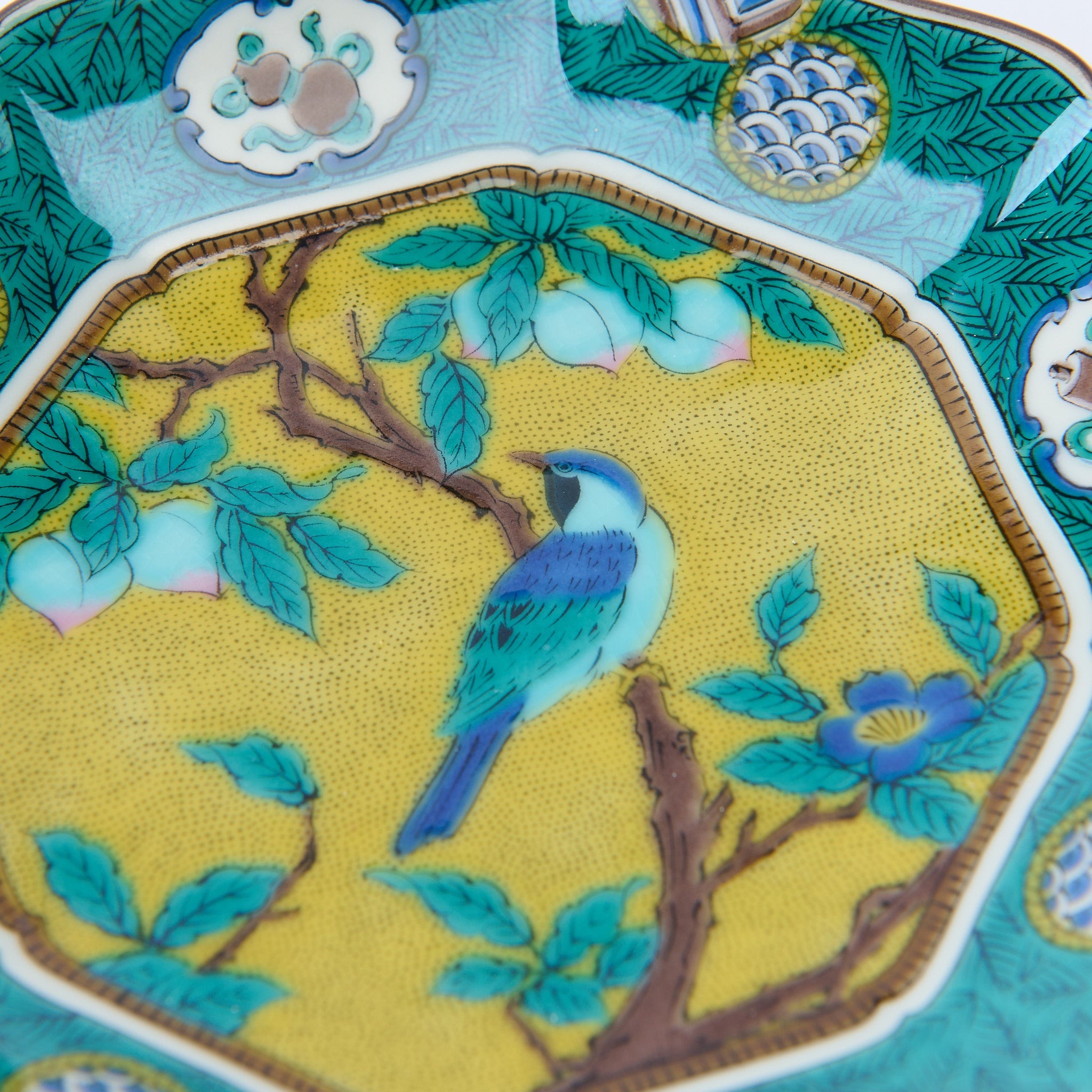 Yoshidaya Peach Blossom and Bird Side Plate Set - JAPAN KUTANI SHOP