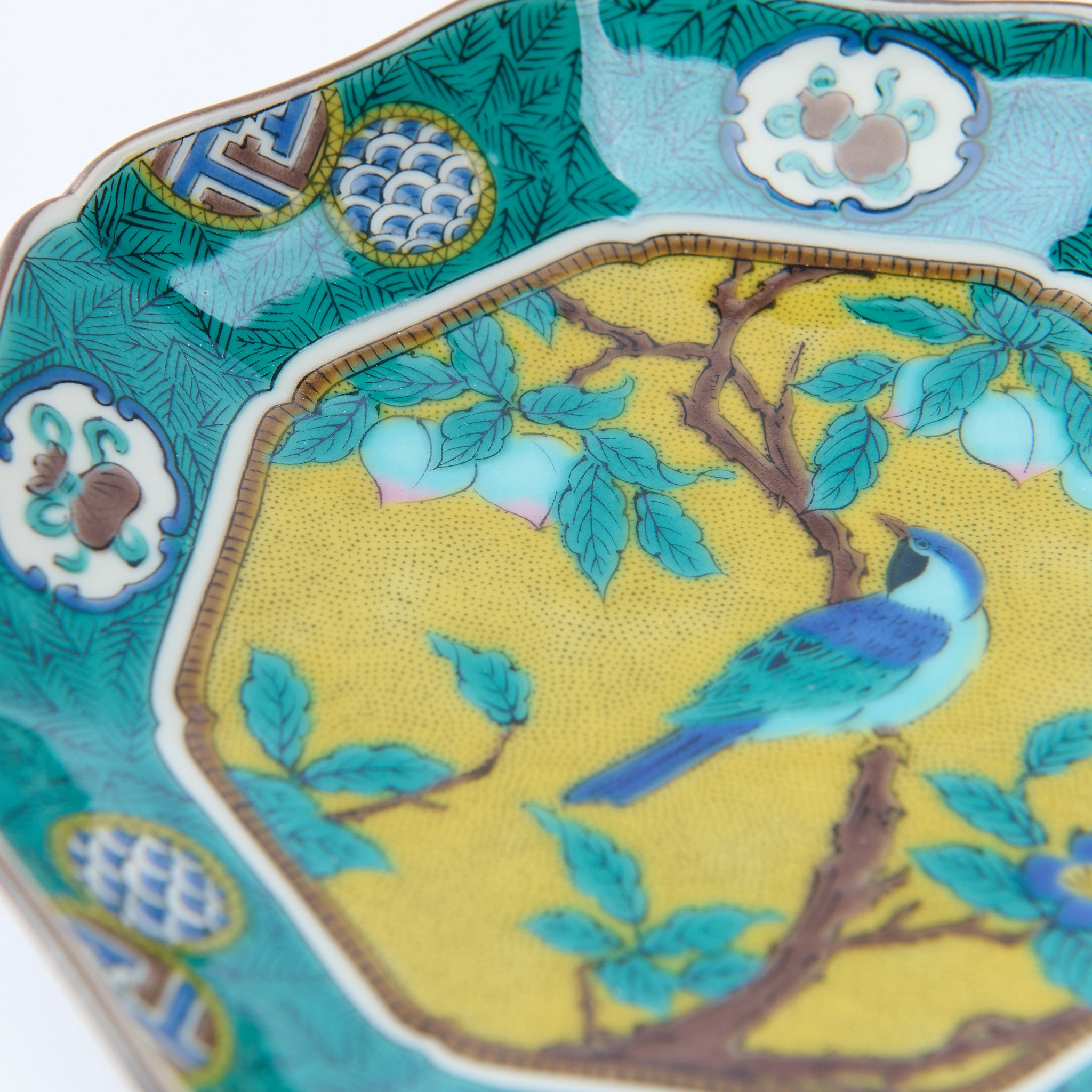 Yoshidaya Peach Blossom and Bird Side Plate Set - JAPAN KUTANI SHOP