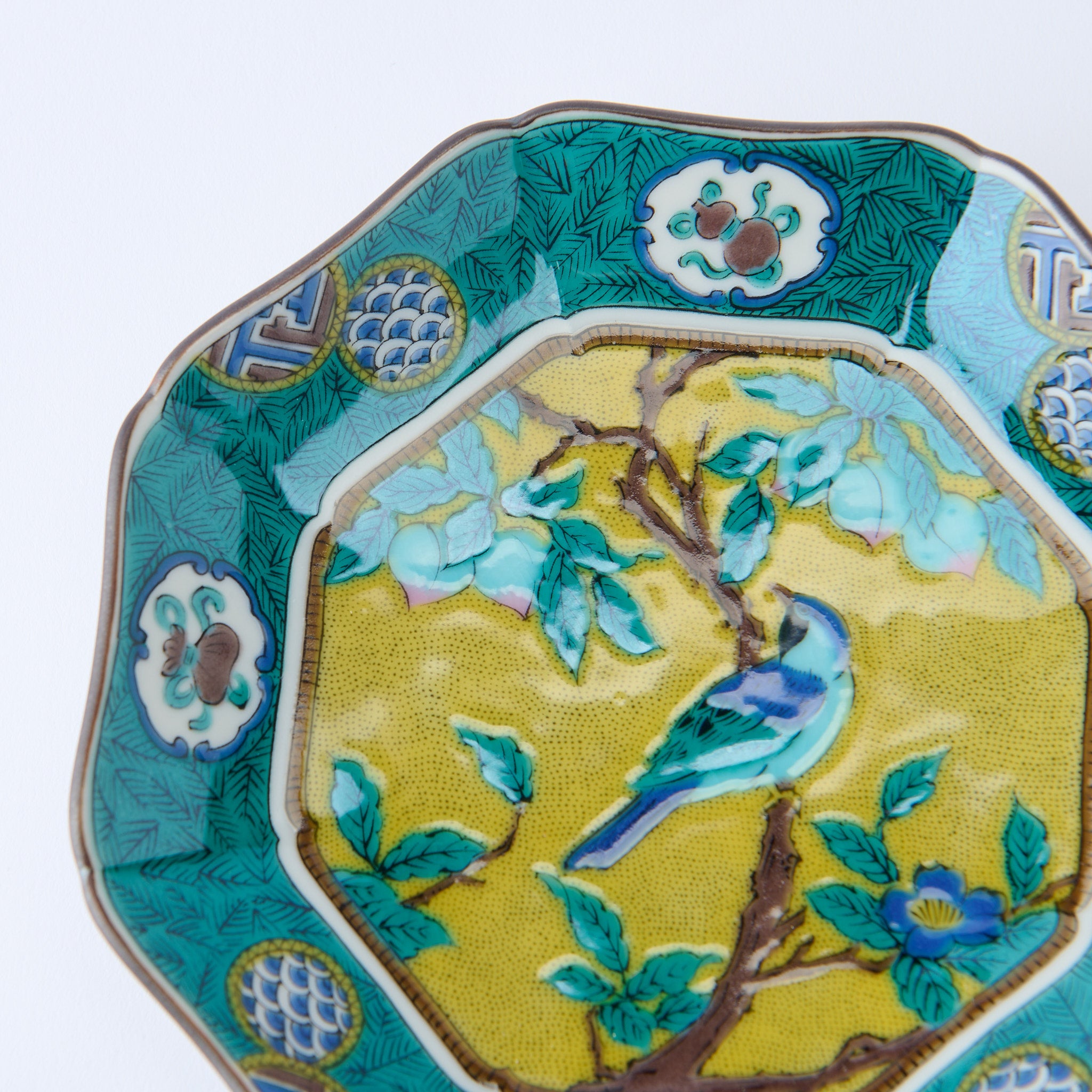 Yoshidaya Peach Blossom and Bird Side Plate Set - JAPAN KUTANI SHOP