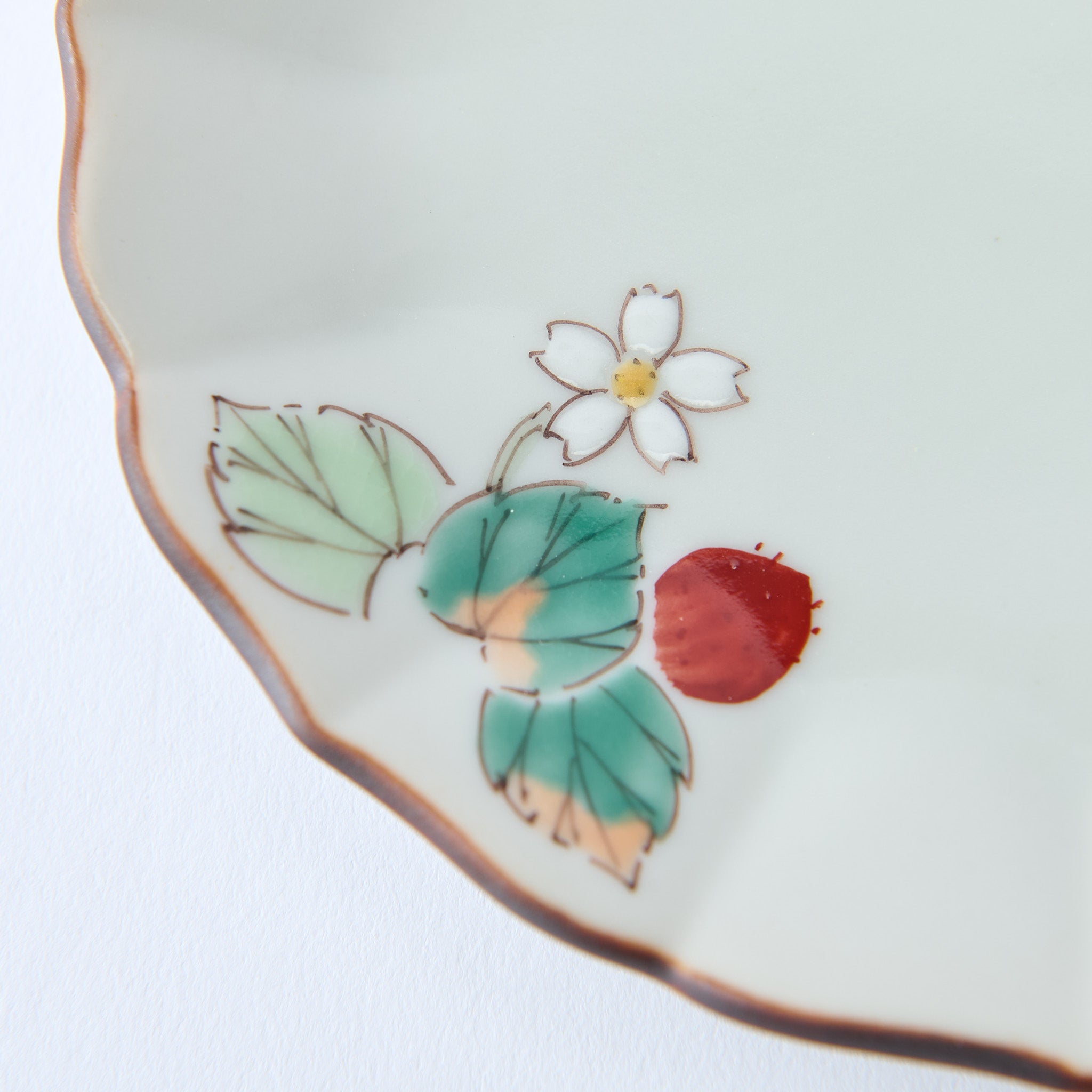 Strawberry Blossoms Side Plate Set - JAPAN KUTANI SHOP