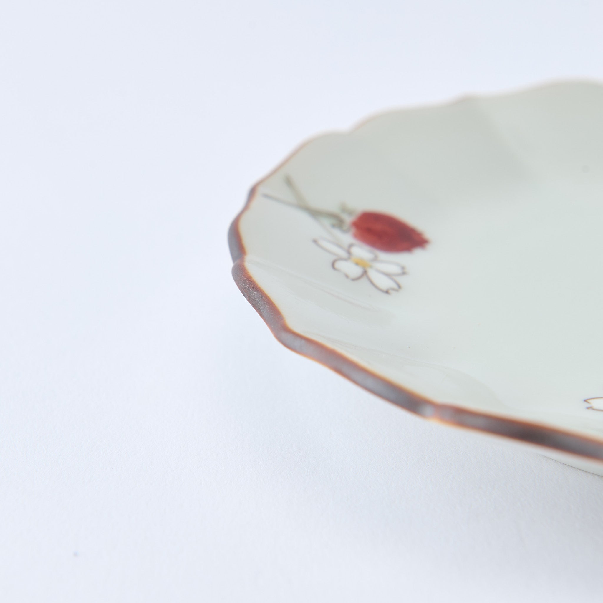 Strawberry Blossoms Side Plate Set - JAPAN KUTANI SHOP