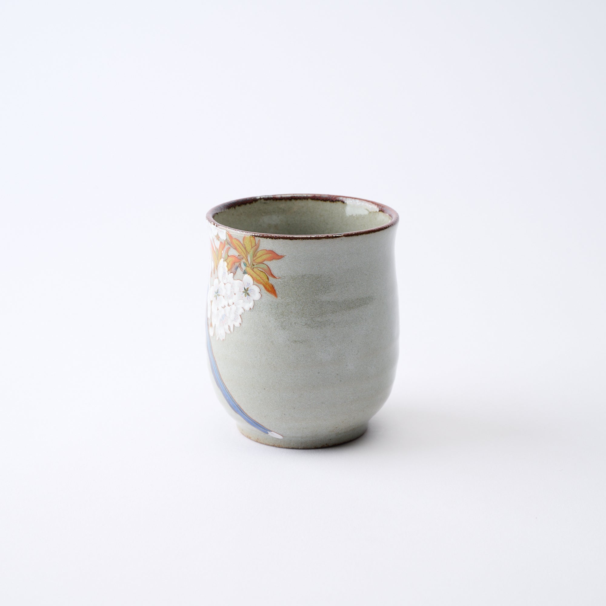 組湯呑 金箔山桜に鳥 - JAPAN KUTANI SHOP