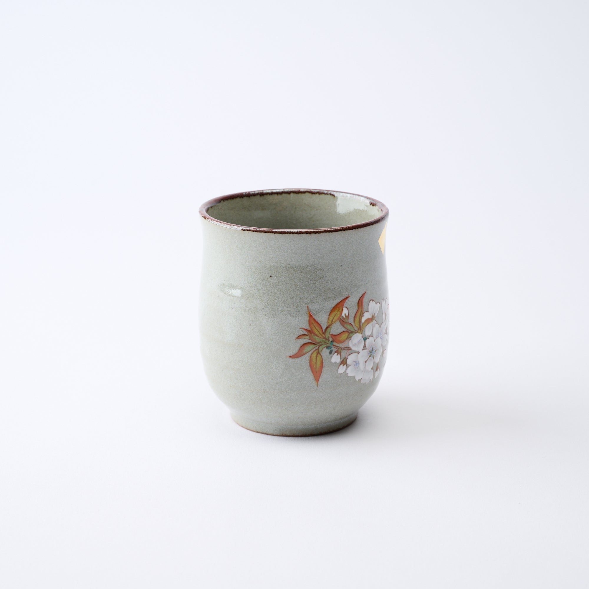 組湯呑 金箔山桜に鳥 - JAPAN KUTANI SHOP