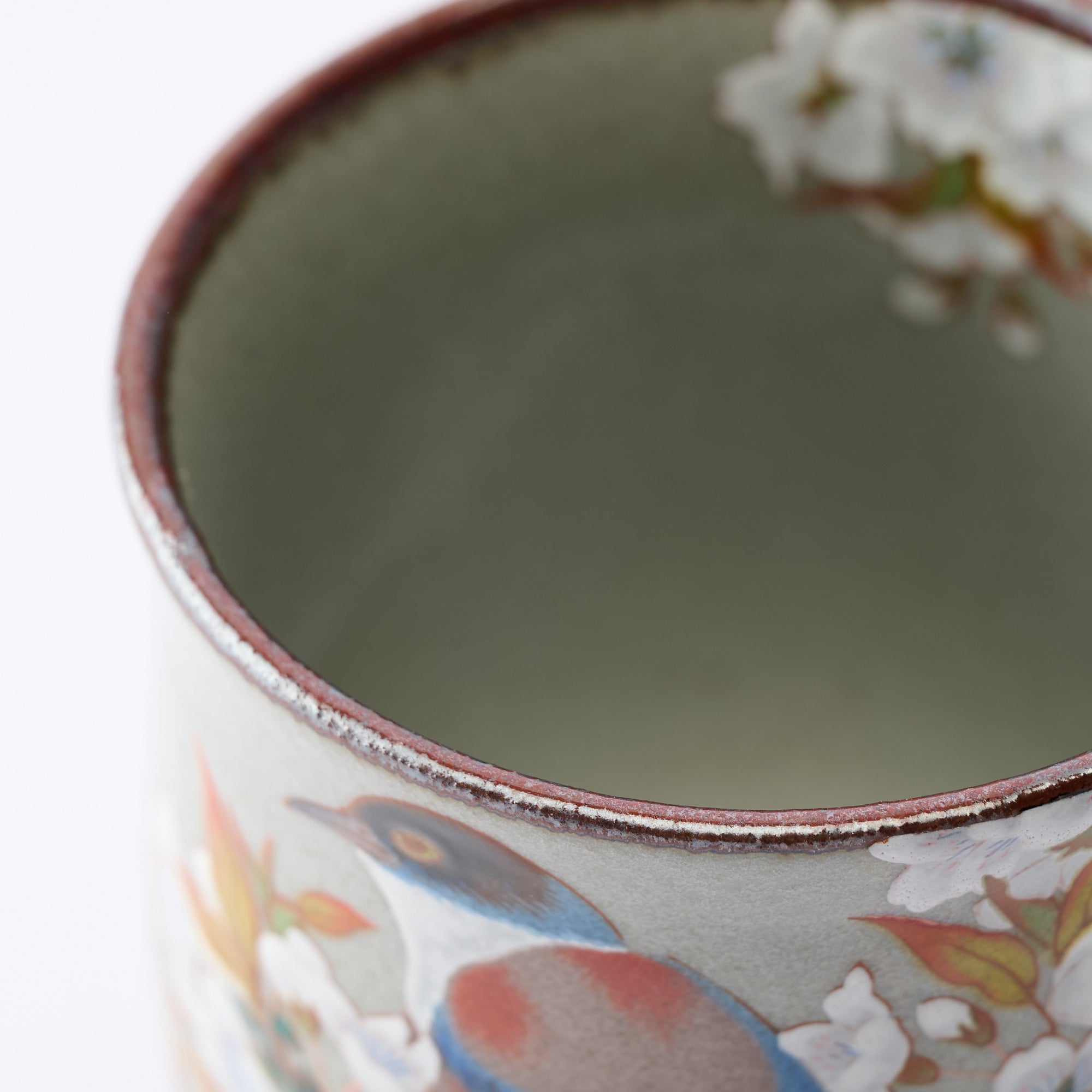組湯呑 金箔山桜に鳥 - JAPAN KUTANI SHOP