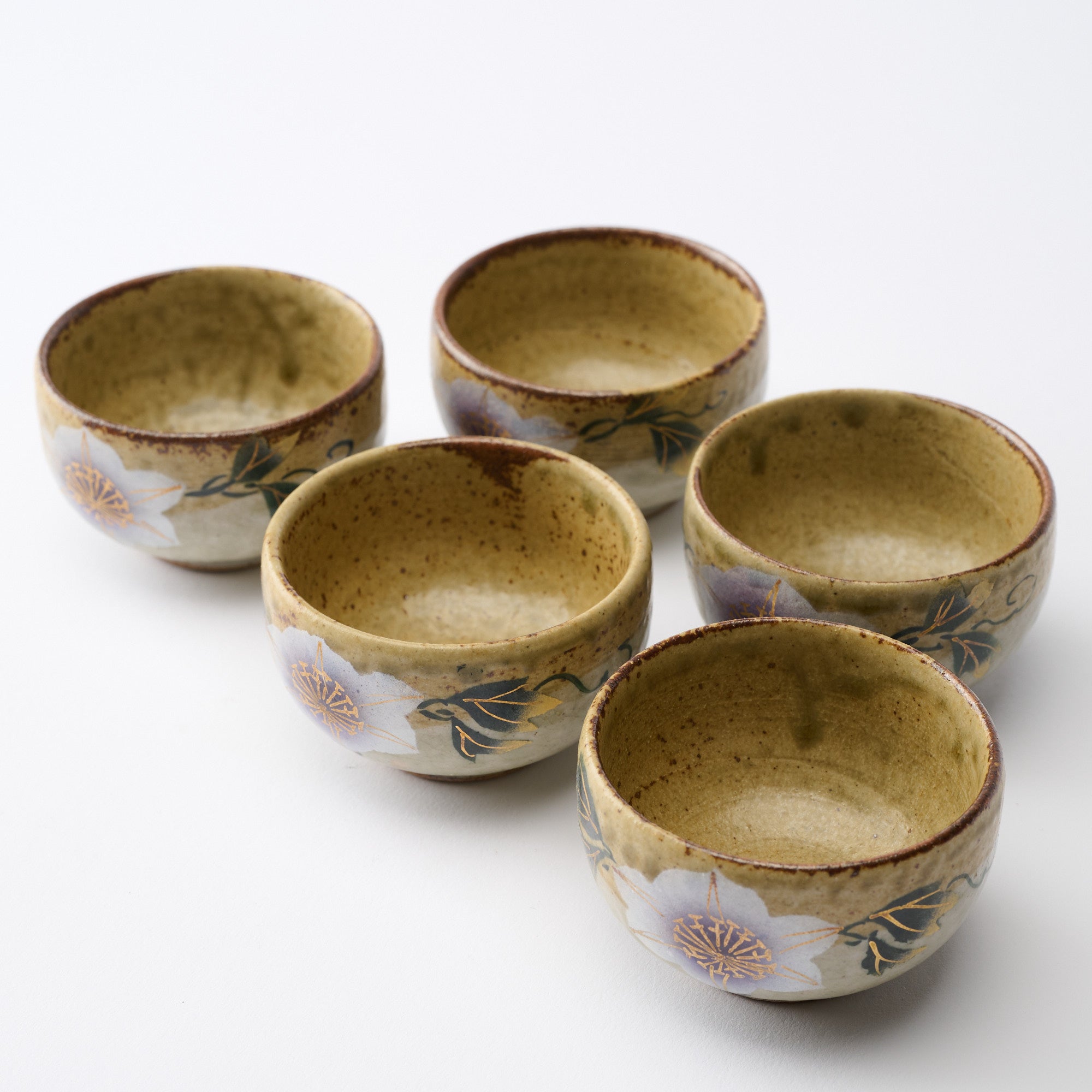 White Clematis Sake Set - JAPAN KUTANI SHOP