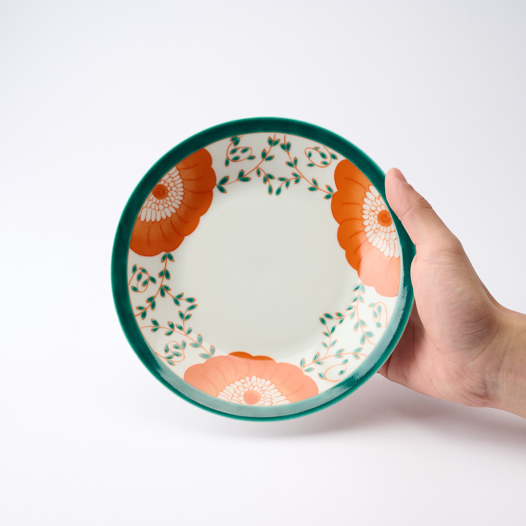 Flower Garland Side Plate - JAPAN KUTANI SHOP