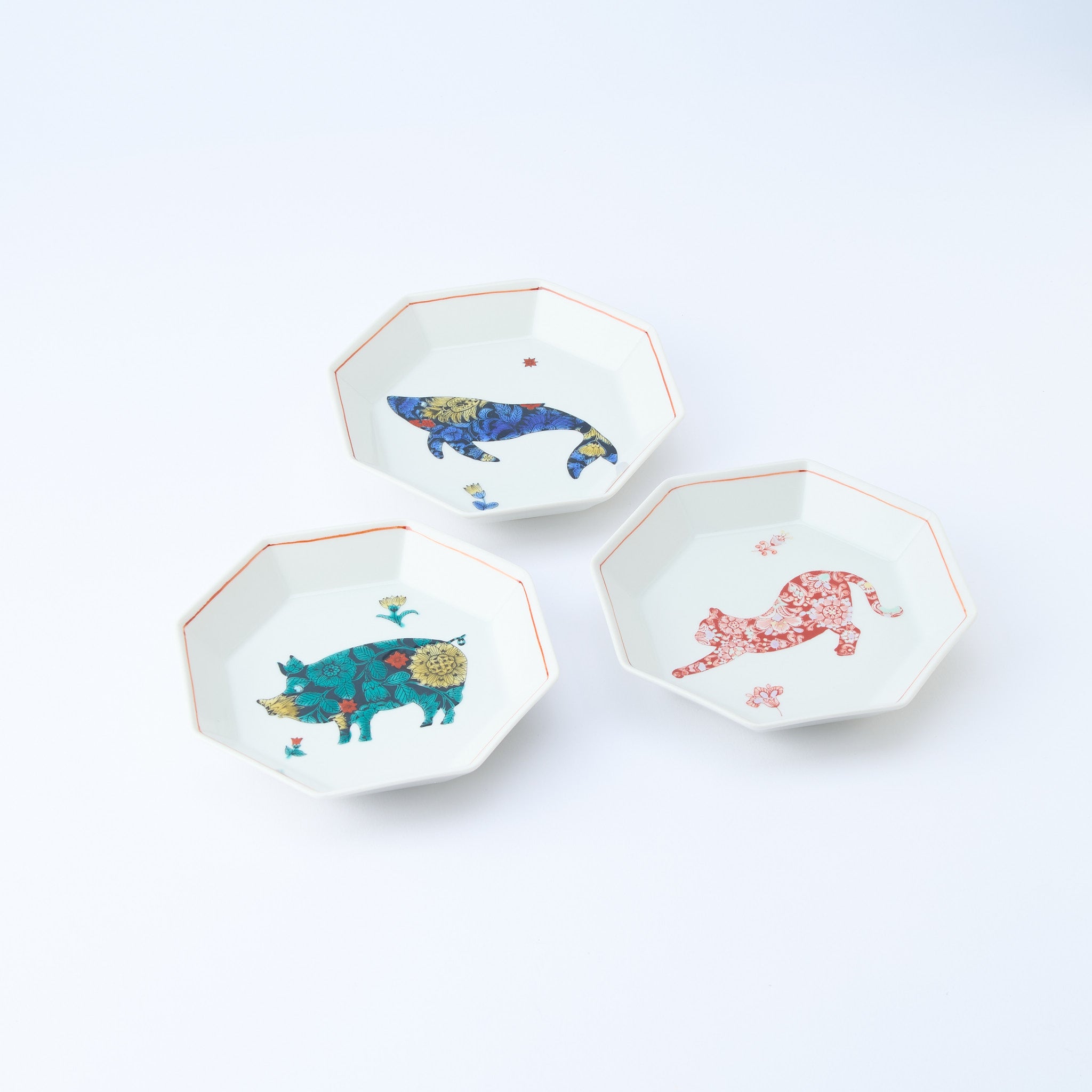 Botanical Series Octagonal Side Plate - JAPAN KUTANI SHOP