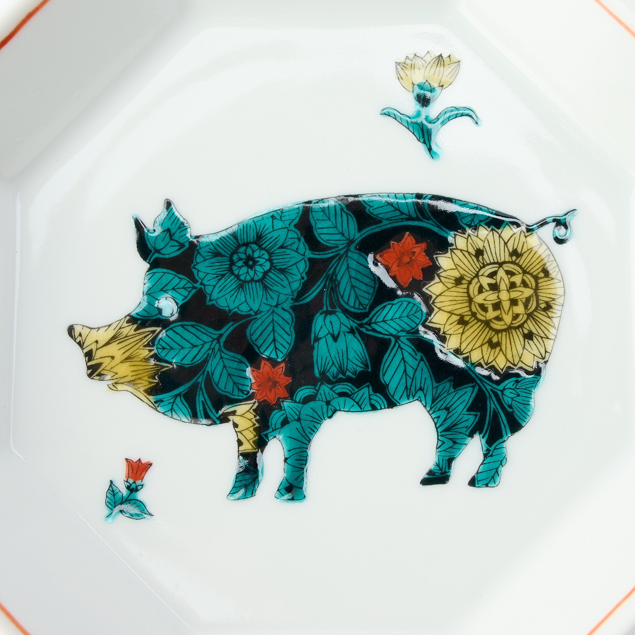 Botanical Series Octagonal Side Plate - JAPAN KUTANI SHOP