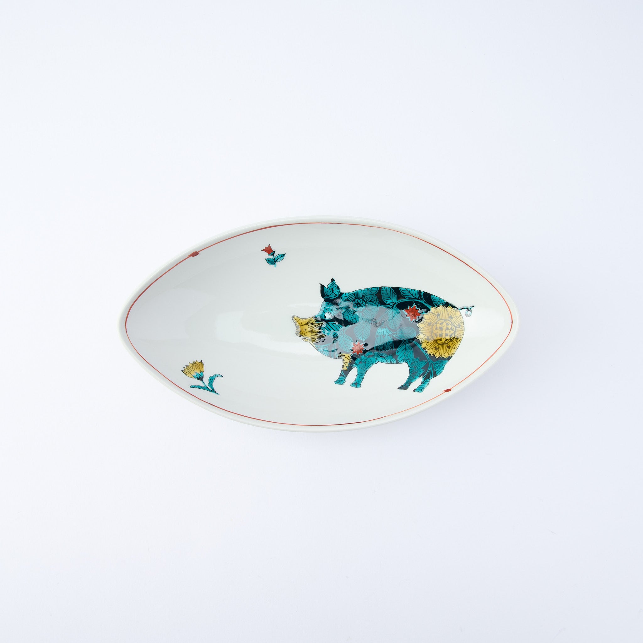 Botanical Series Oval Large Bowl - JAPAN KUTANI SHOP