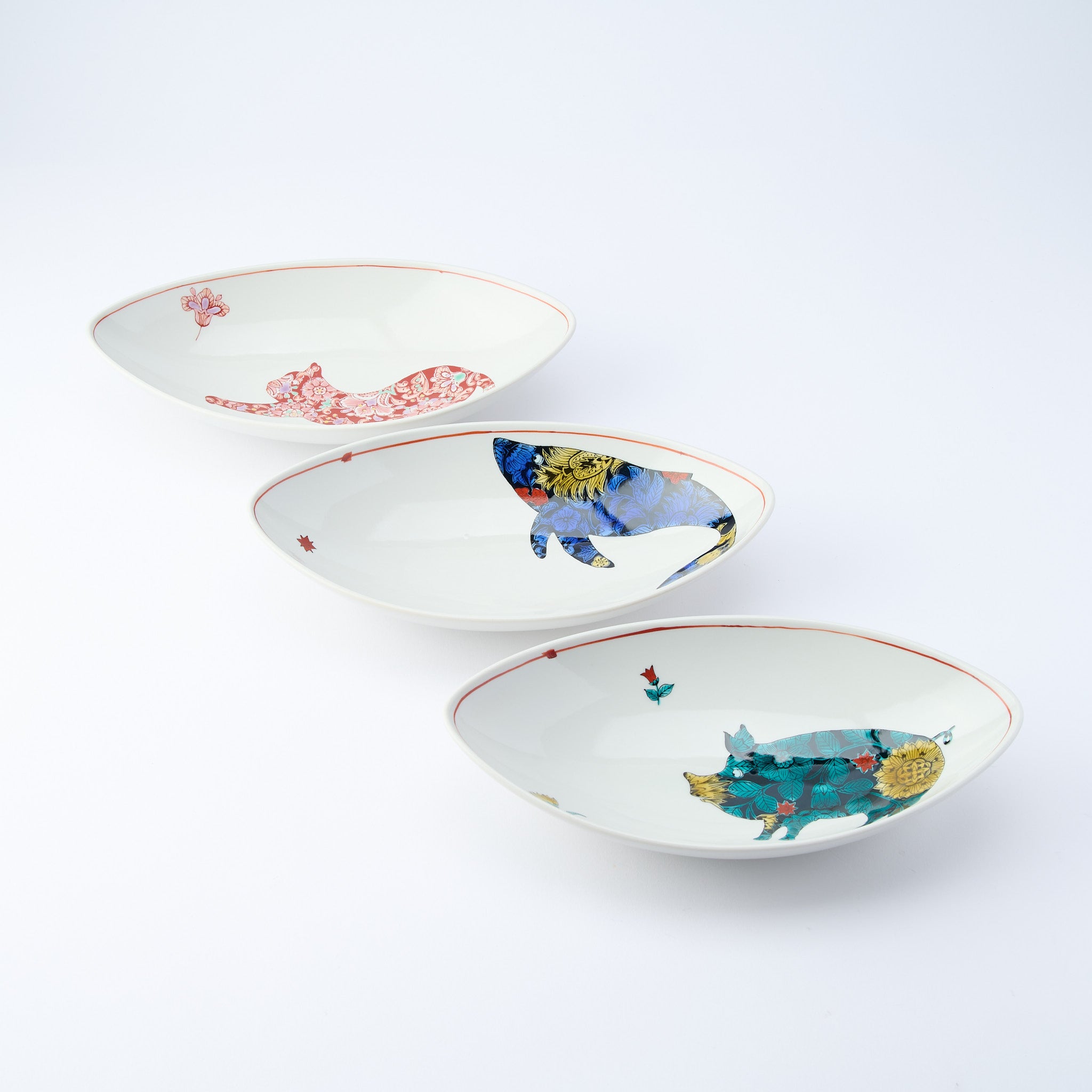 Botanical Series Oval Large Bowl - JAPAN KUTANI SHOP