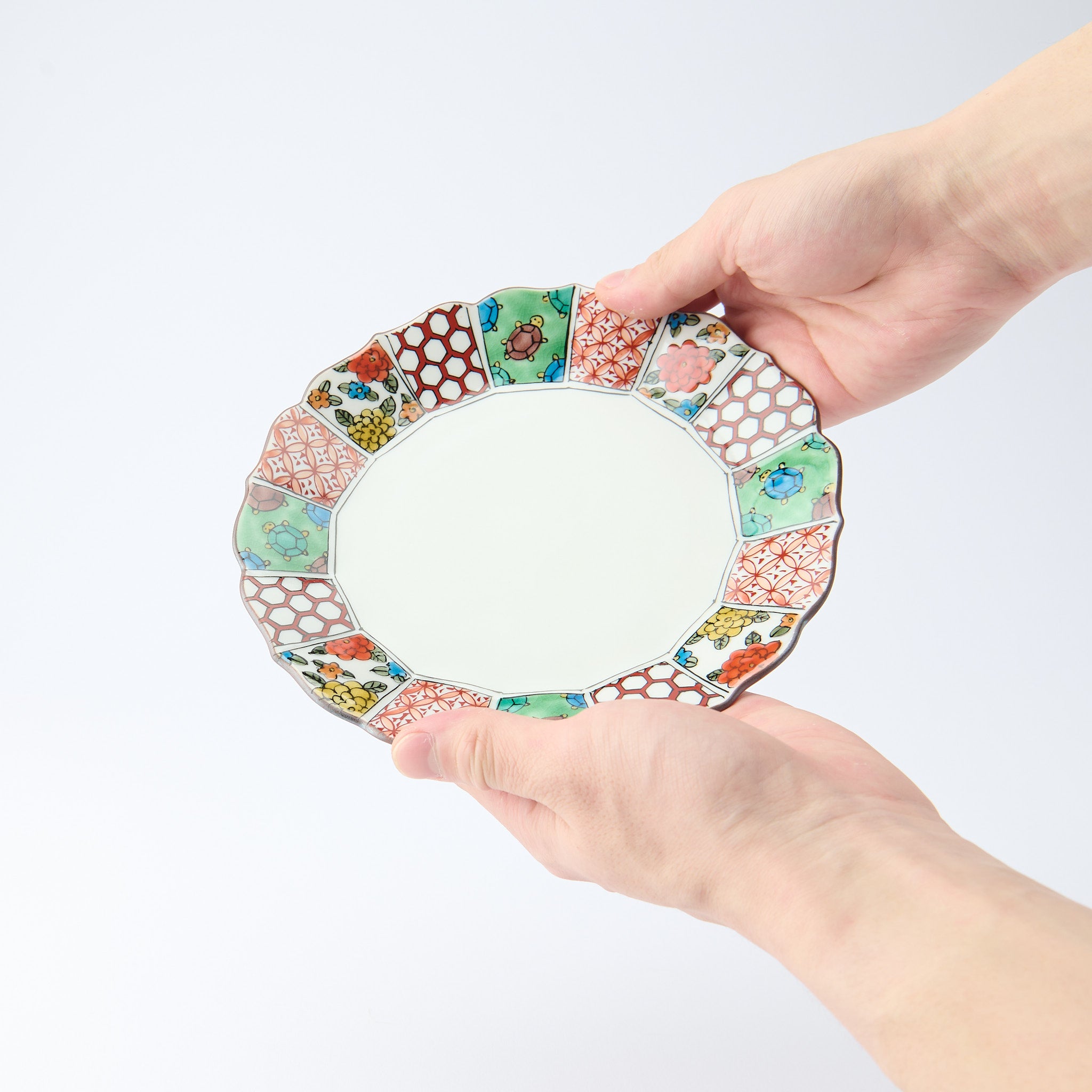Marigold & Auspicious Motif Side Plate Pair - JAPAN KUTANI SHOP