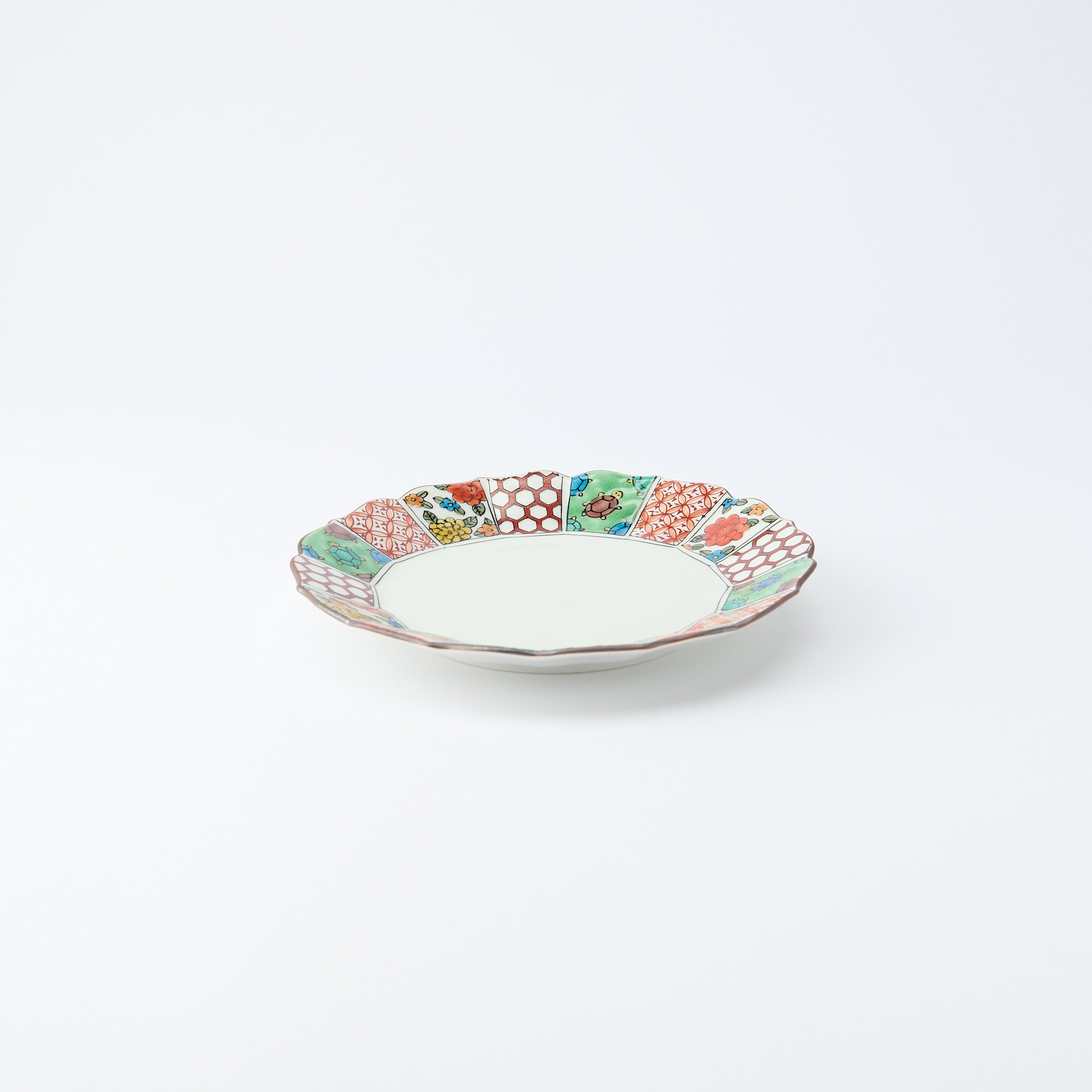 Marigold & Auspicious Motif Side Plate Pair - JAPAN KUTANI SHOP