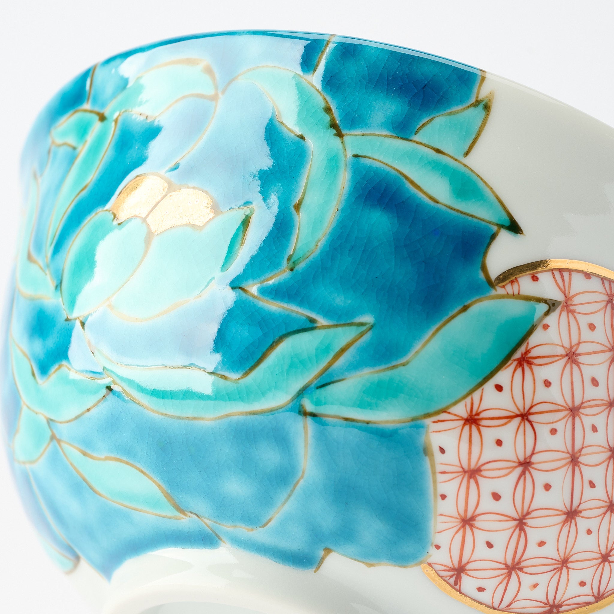 Blue Peony Medium Bowl - JAPAN KUTANI SHOP