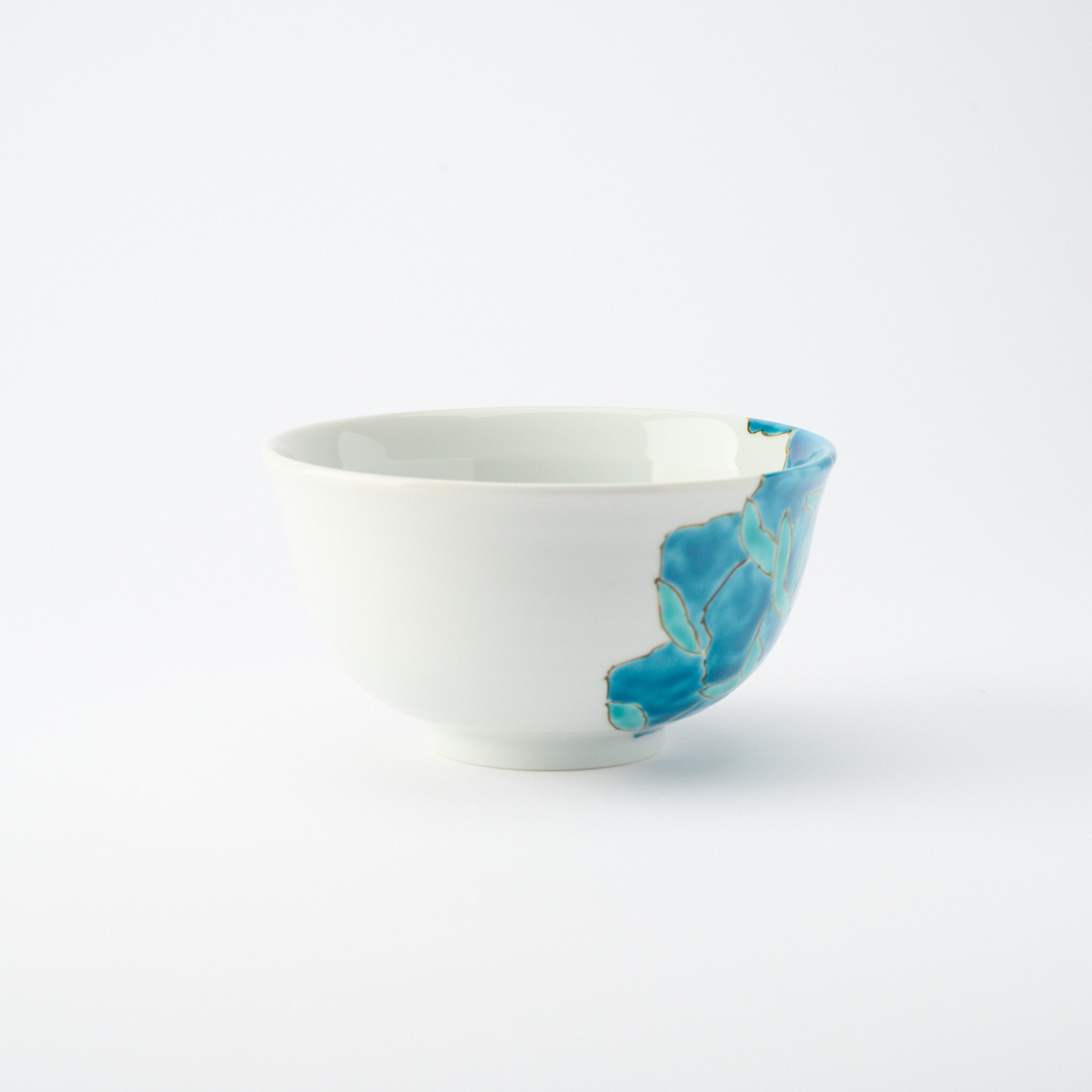Blue Peony Medium Bowl - JAPAN KUTANI SHOP