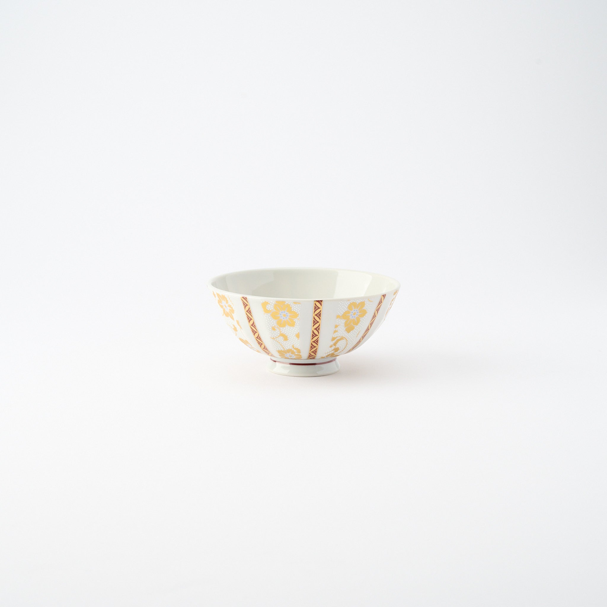 Gold Clematis Chibu Rice Bowl Pair - JAPAN KUTANI SHOP