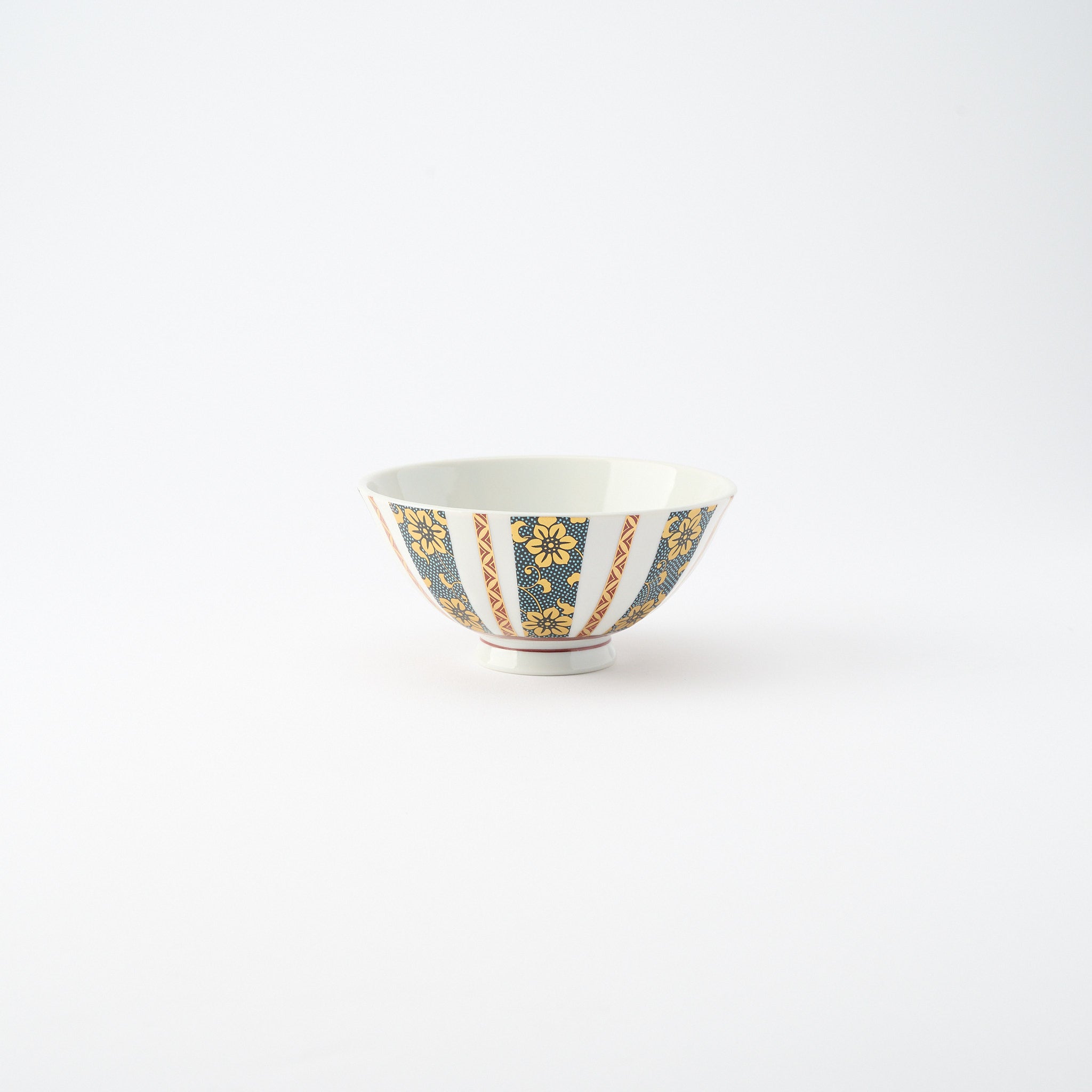 Gold Clematis Chibu Rice Bowl Pair - JAPAN KUTANI SHOP