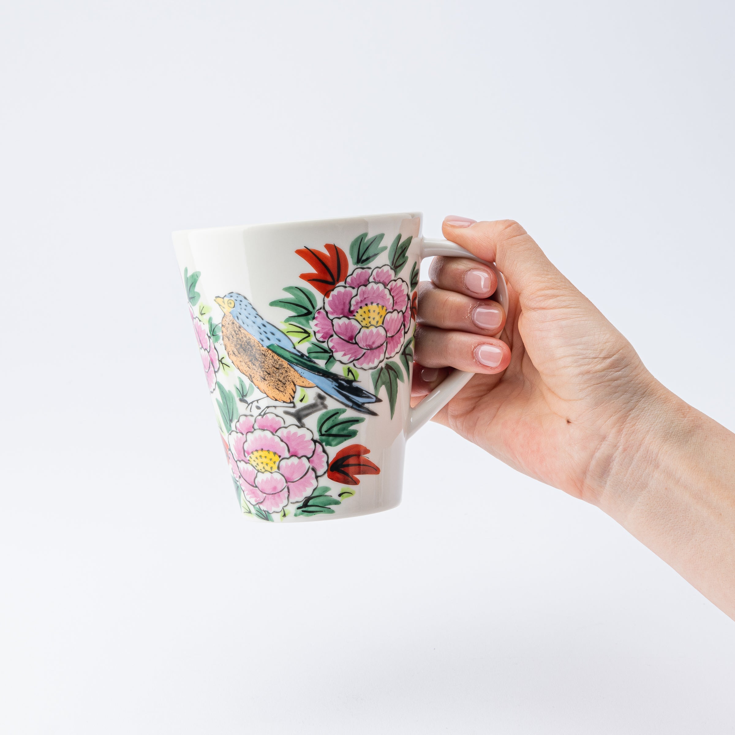 ビッグマグカップ 花に鳥 - JAPAN KUTANI SHOP
